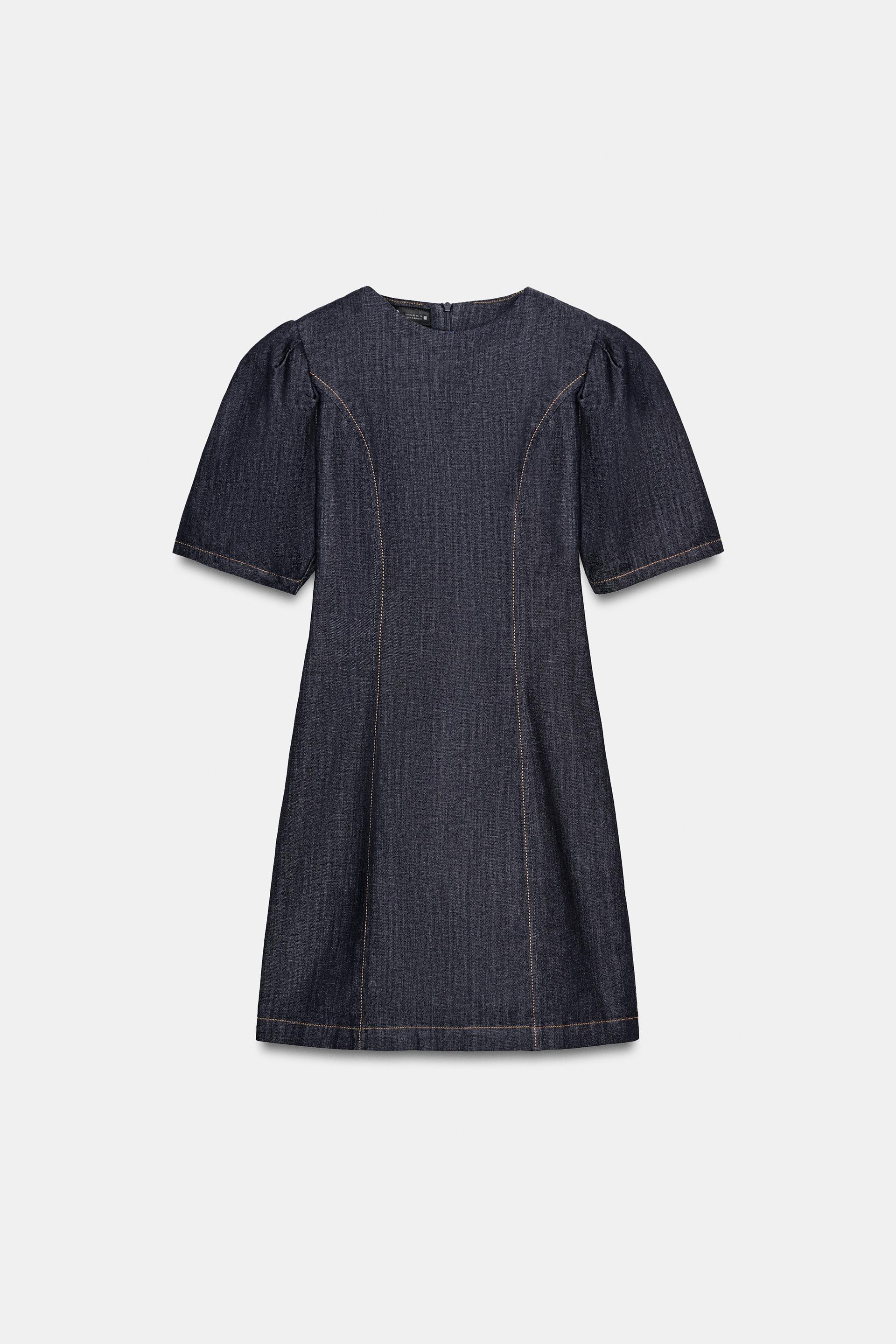 Z1975 PUFF SLEEVE MINI DENIM DRESS by ZARA