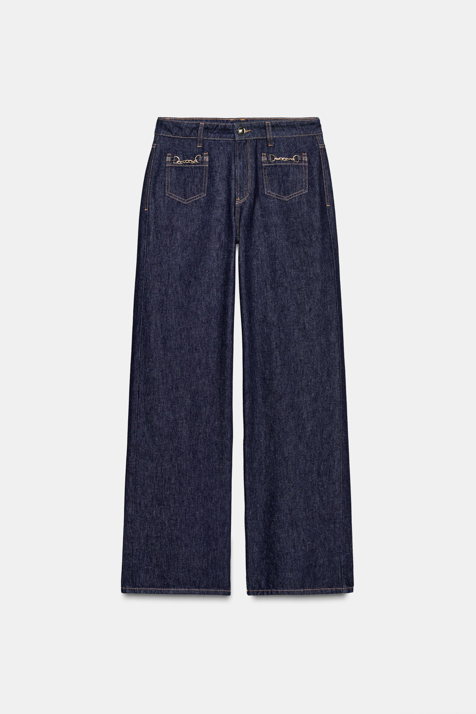 Z1975 WIDE LEG MID-RISE CHAIN JEANS by ZARA