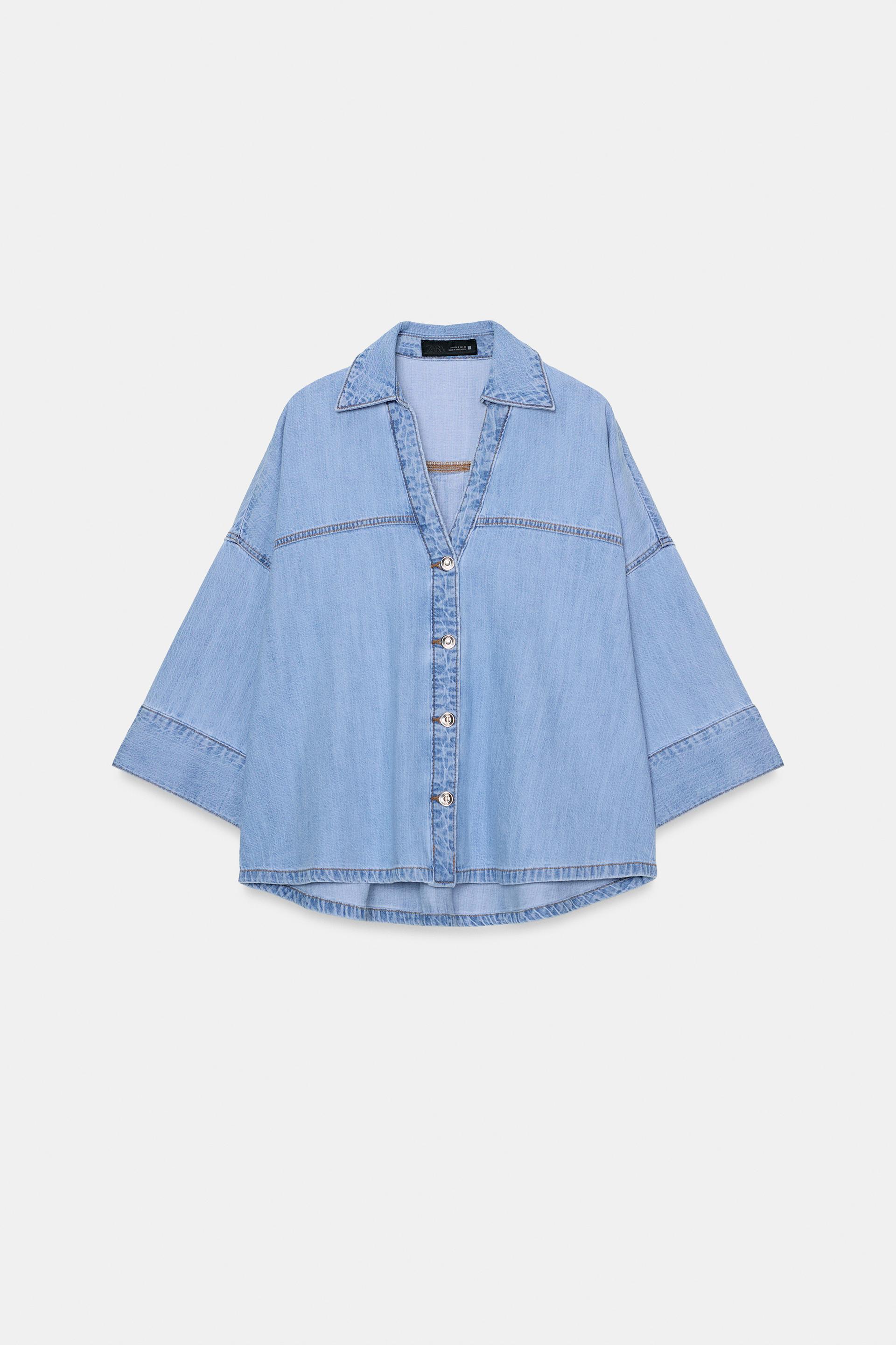 Z1975 WIDE SLEEVE DENIM SHIRT by ZARA