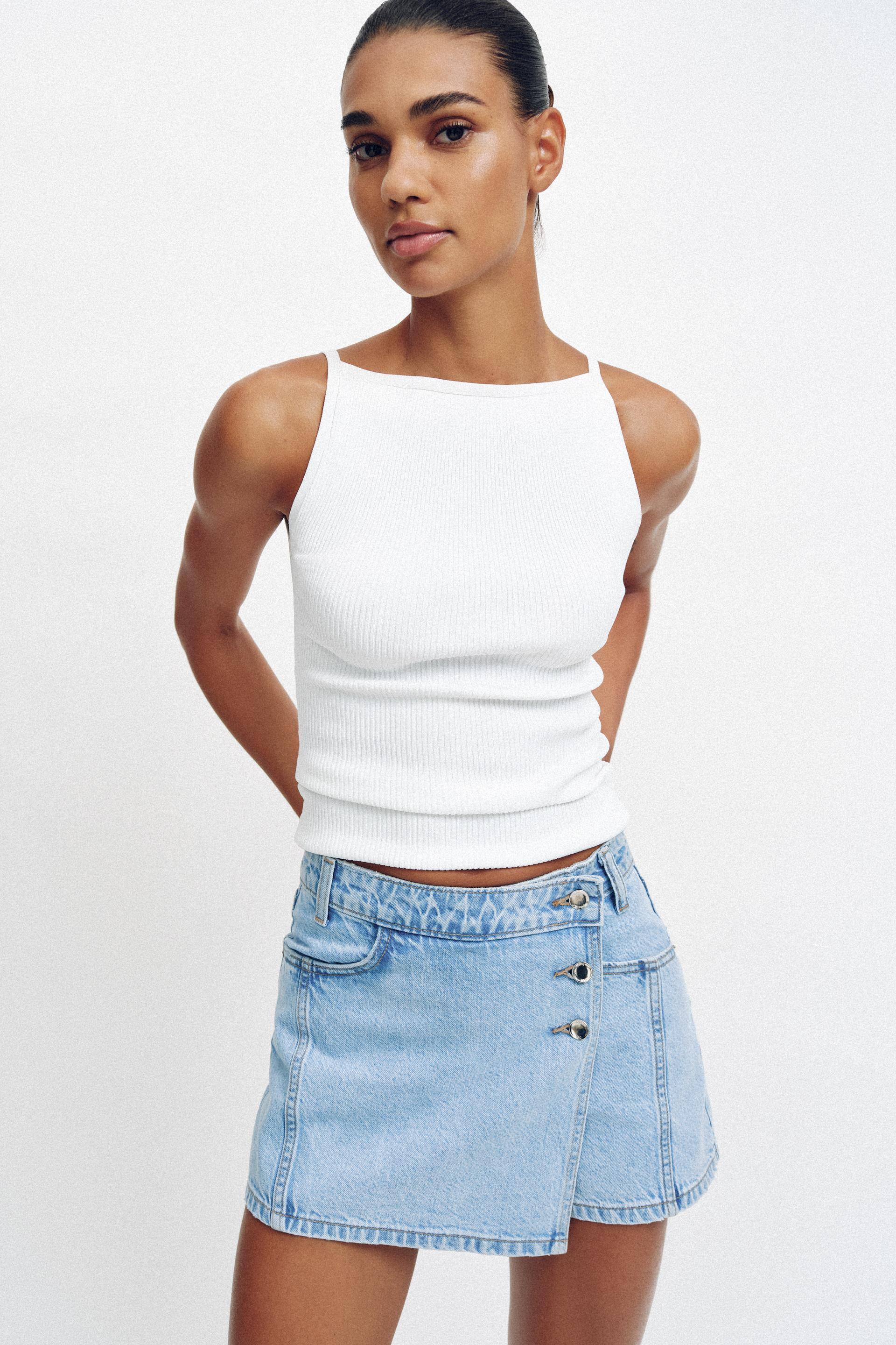 Z1975 WRAP DENIM SKORT by ZARA