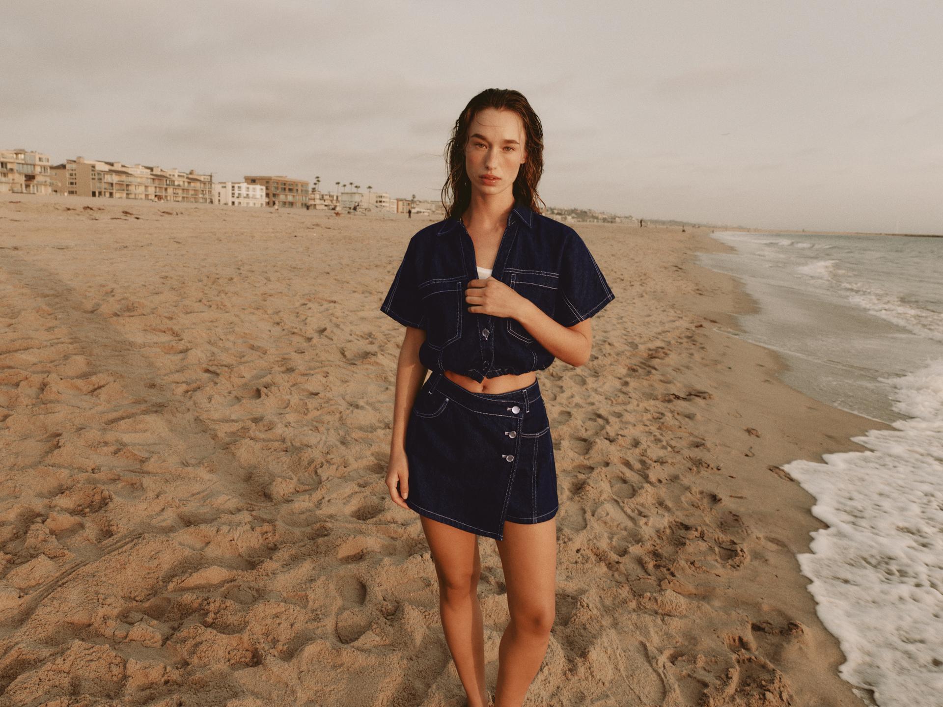 Z1975 WRAP DENIM SKORT by ZARA