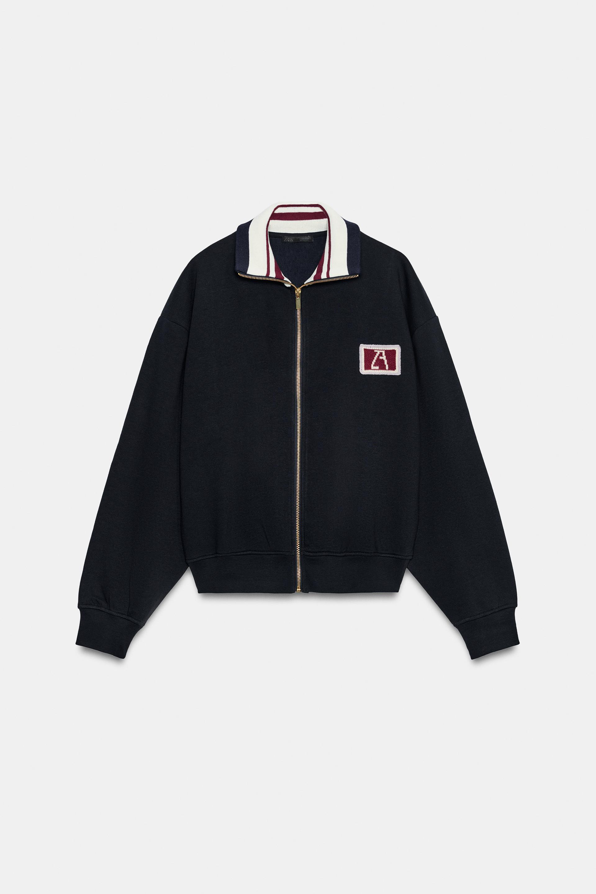ZA EMBROIDERED SWEAT-SHIRT JACKET by ZARA