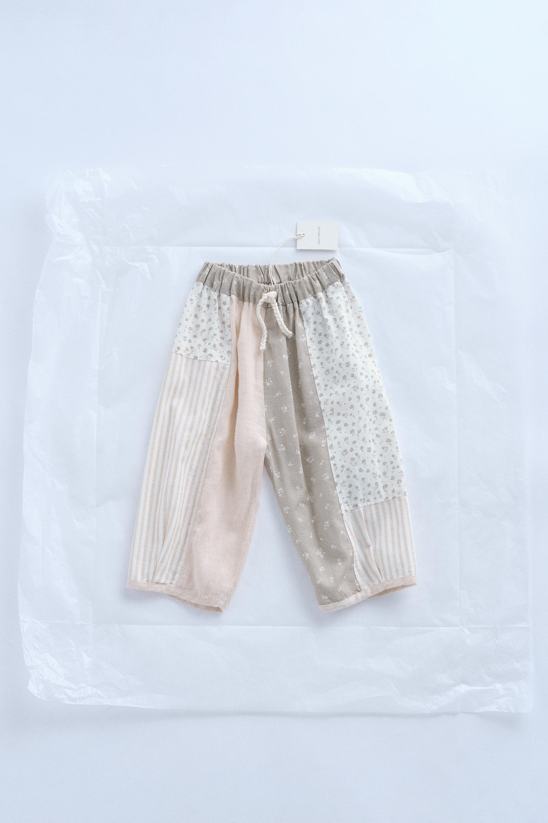 ZARA TIMELESS - 100% LINEN PATCHWORK BAGGY PANTS by ZARA