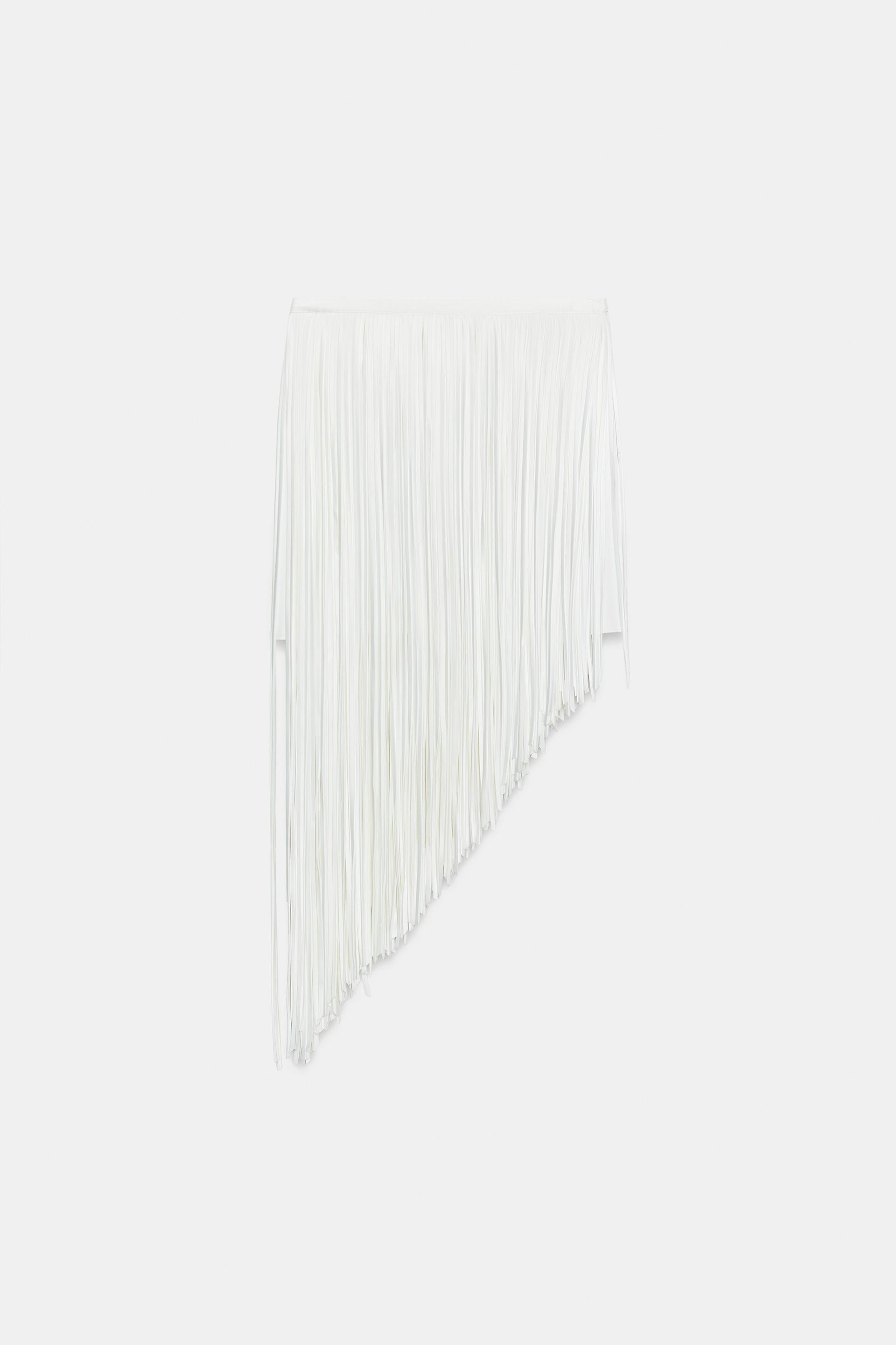 ZW COLLECTION ASYMMETRIC FRINGE SKIRT by ZARA