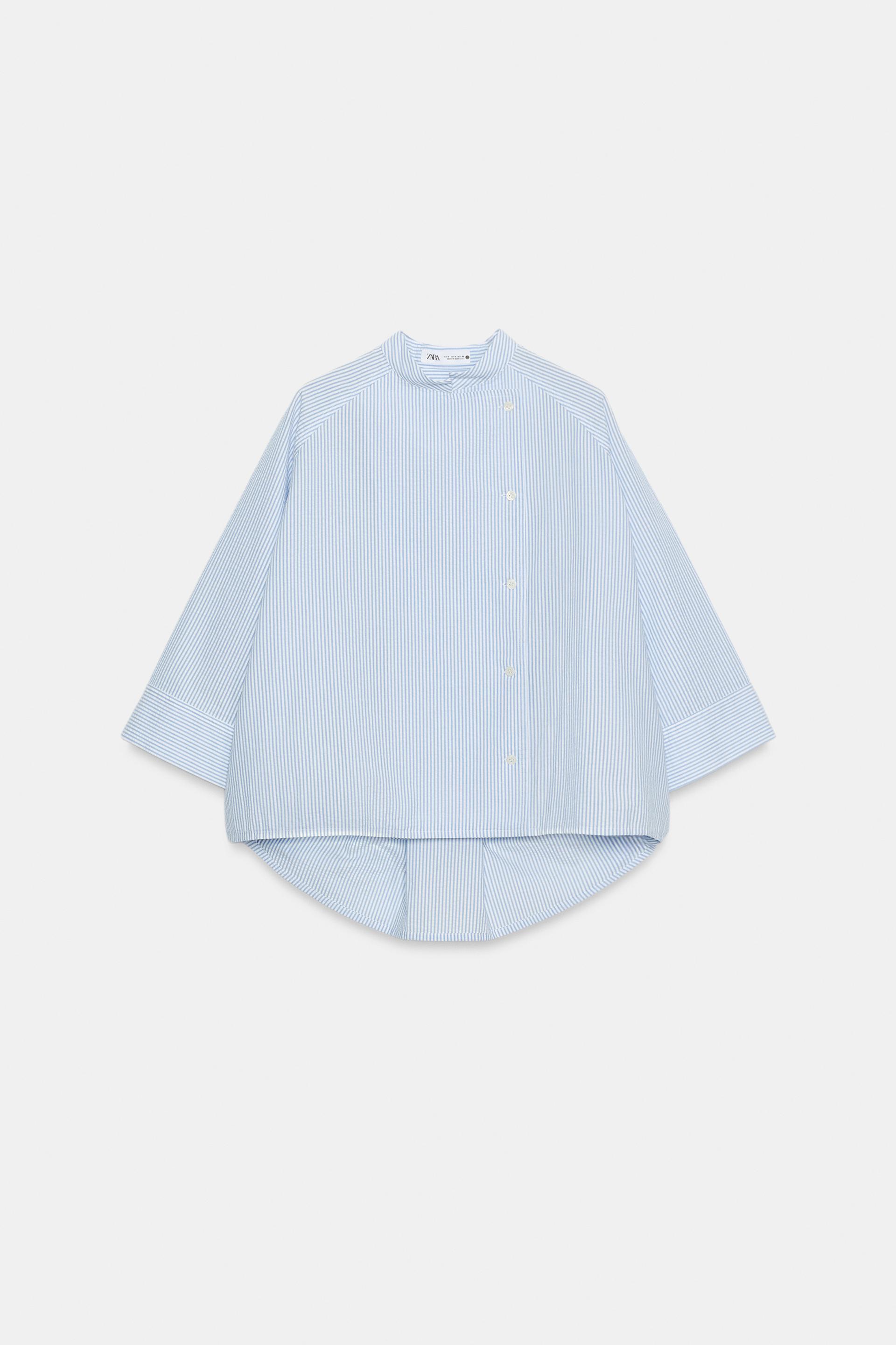 ZW COLLECTION ASYMMETRIC STRIPED SHIRT by ZARA