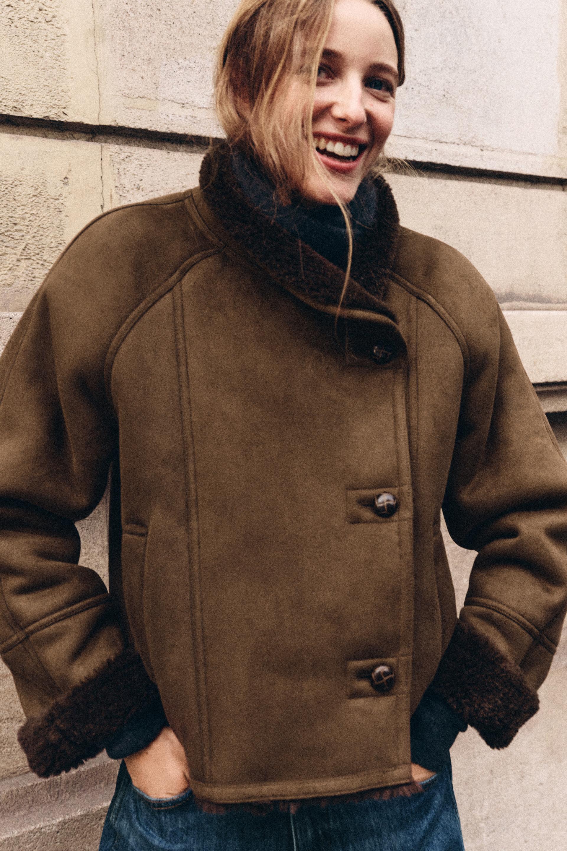 ZW COLLECTION COMBINED FAUX FUR EFFECT JACKET by ZARA