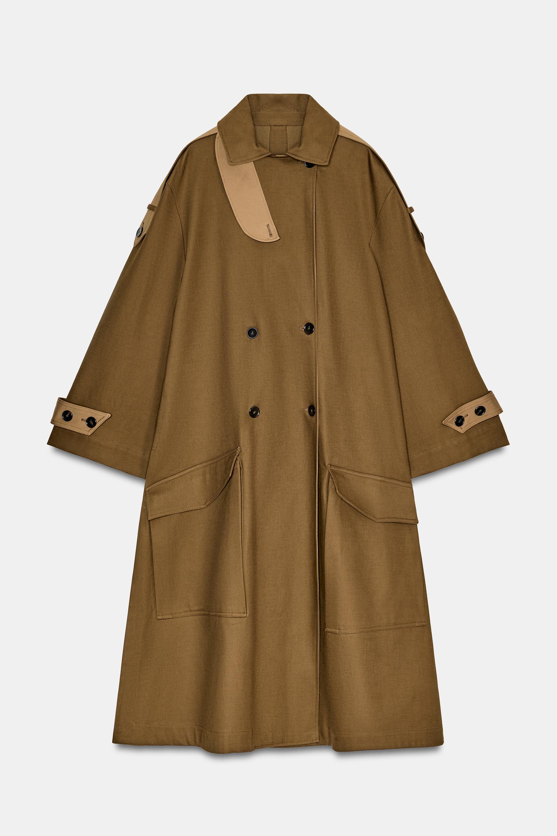 ZW COLLECTION COMBINED LONG TRENCH COAT by ZARA
