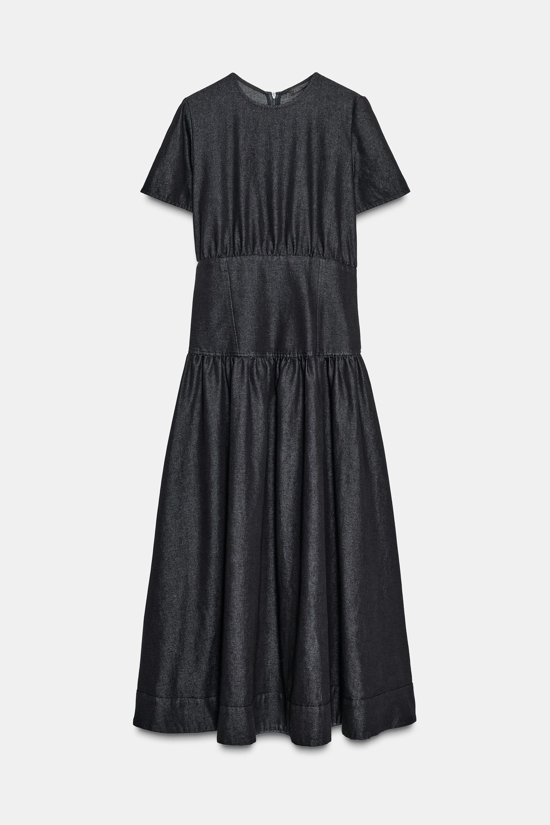ZW COLLECTION DENIM MIDI DRESS by ZARA