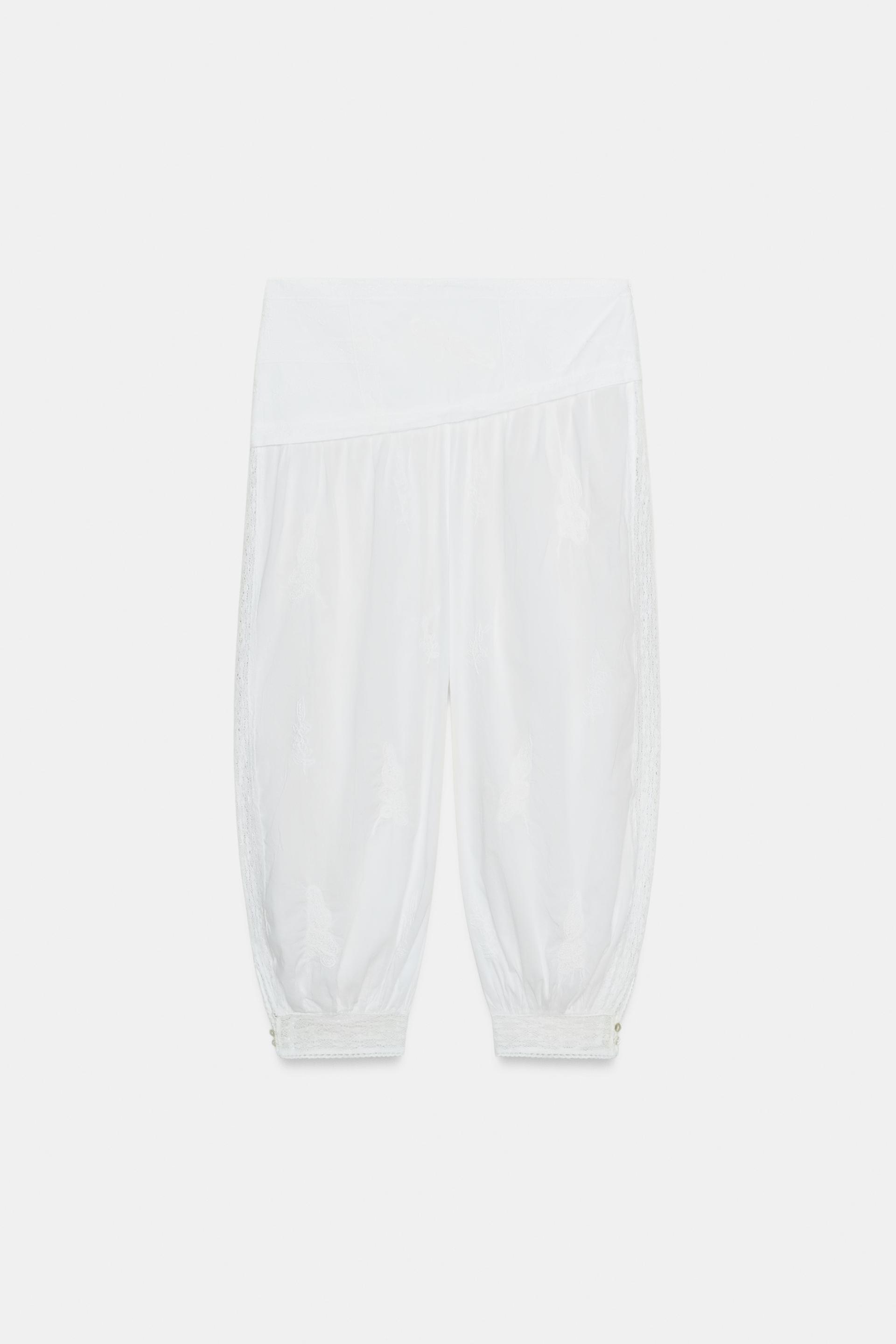 ZW COLLECTION EMBROIDERED BLOOMER PANTS by ZARA