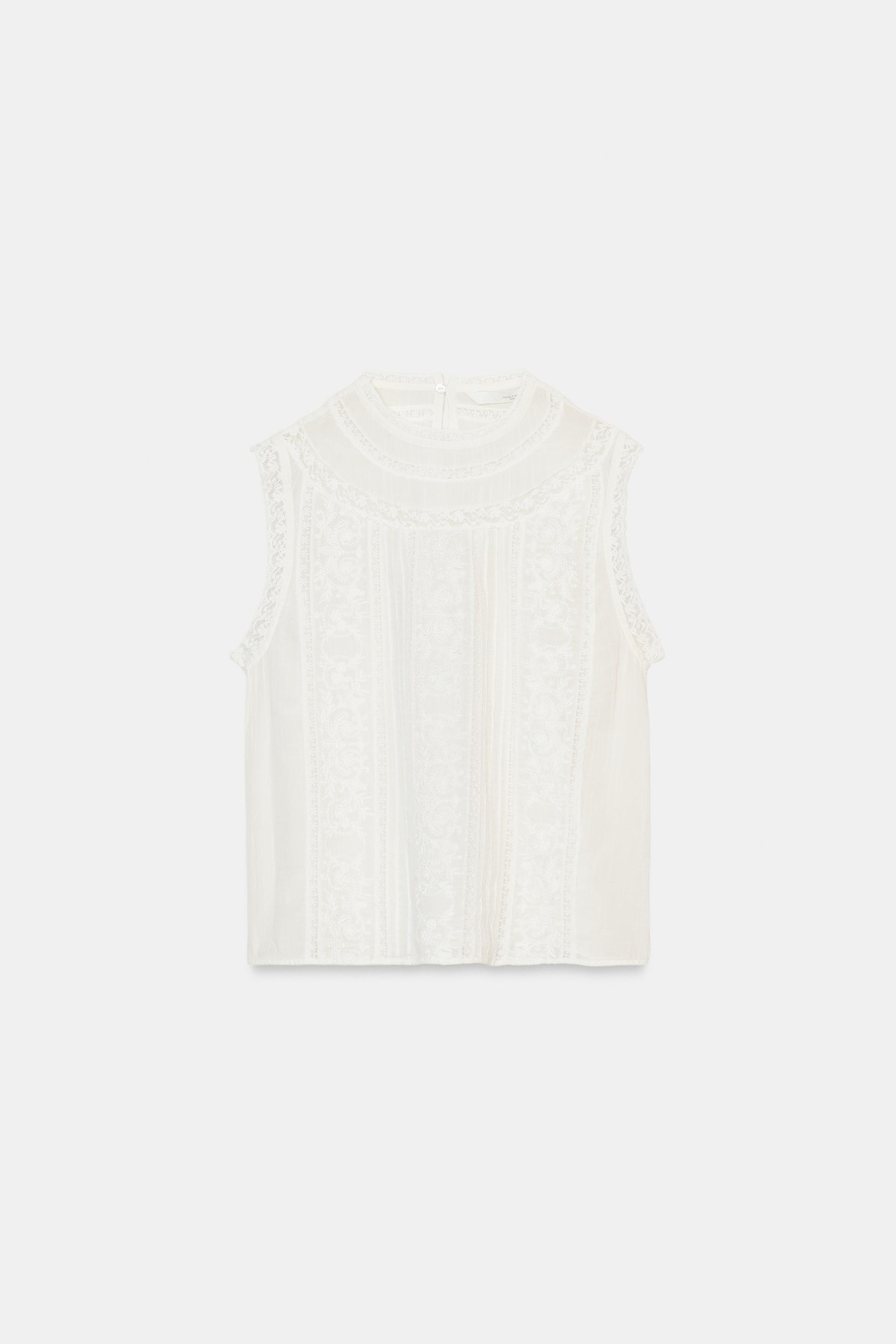 ZW COLLECTION EMBROIDERED SLEEVELESS TOP by ZARA