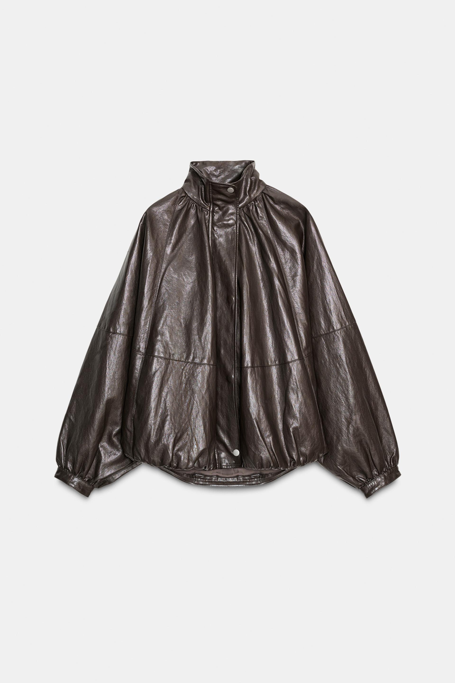 ZW COLLECTION FAUX LEATHER BOMBER JACKET by ZARA