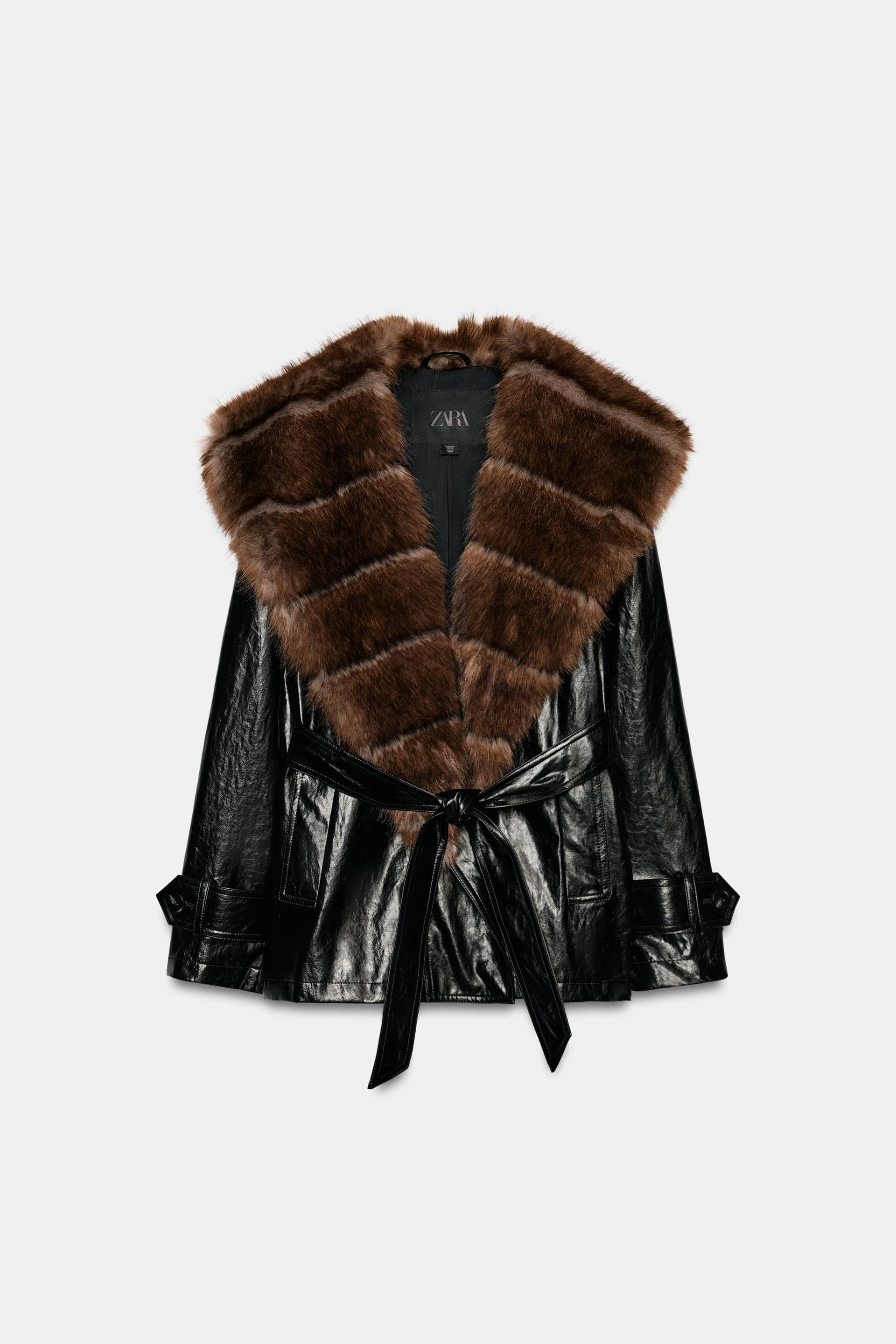 ZW COLLECTION FAUX LEATHER TRENCH COAT by ZARA