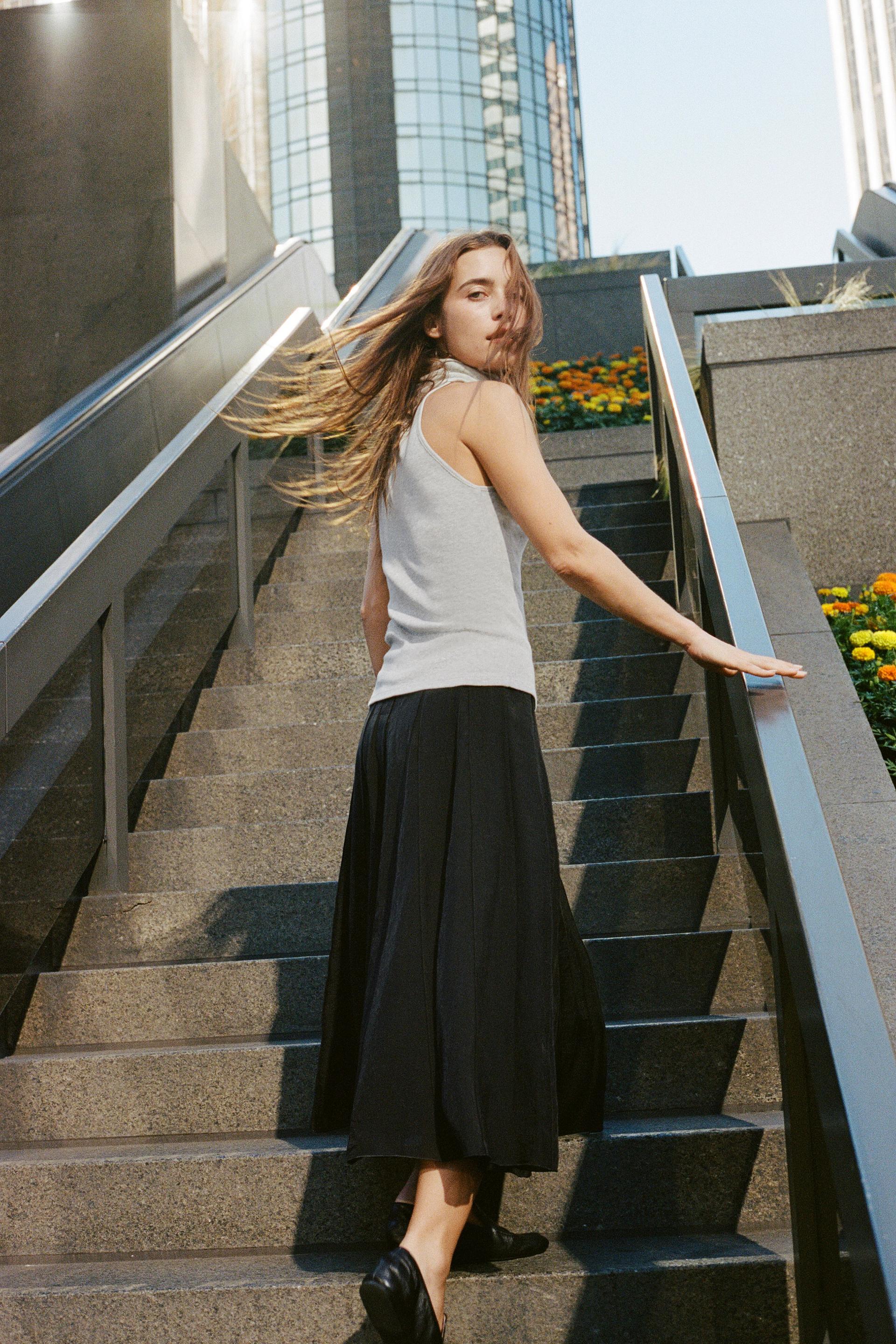 ZW COLLECTION FLOWY COMBINED SKIRT by ZARA