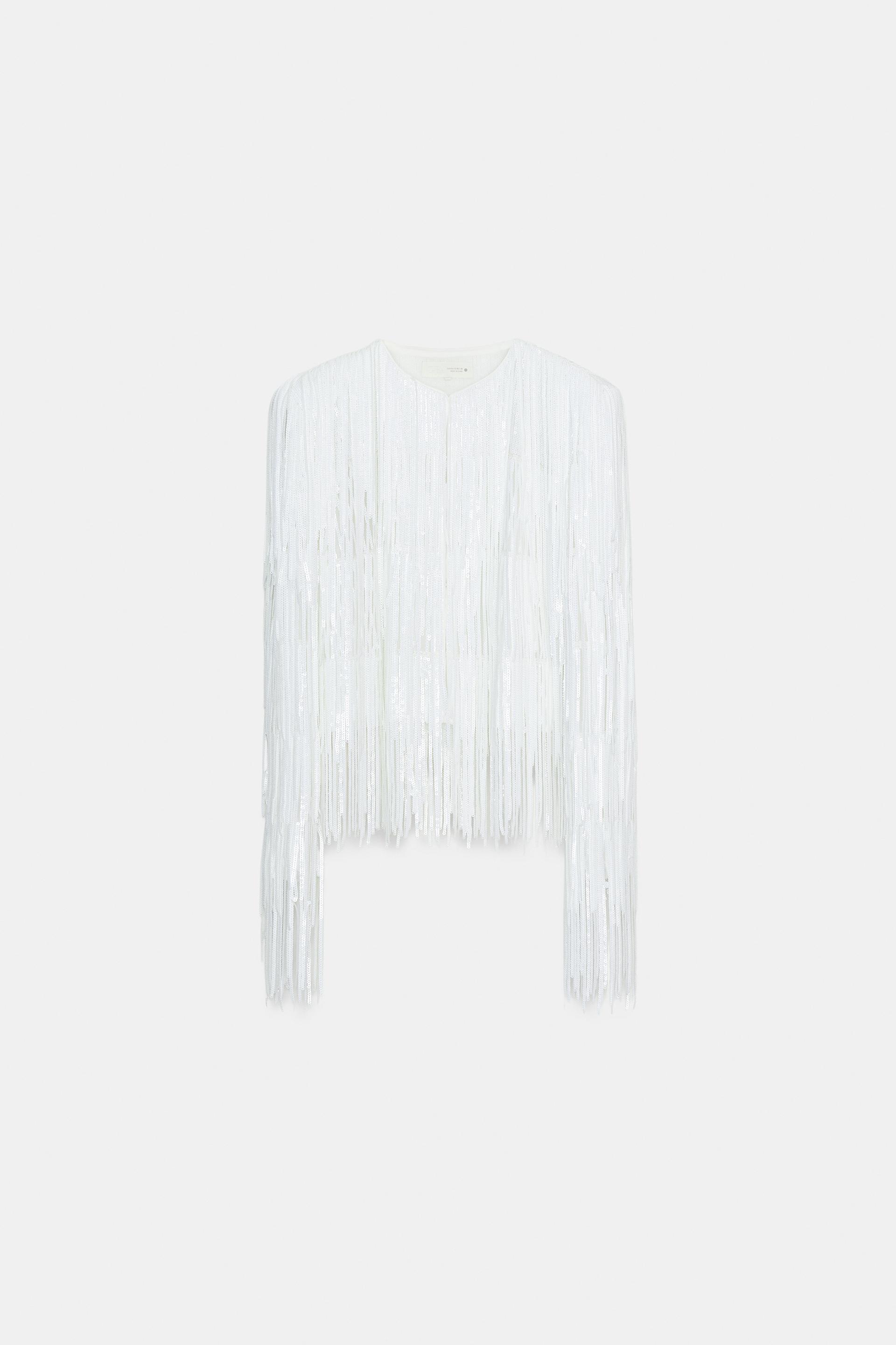 ZW COLLECTION FRINGED SEQUIN JACKET by ZARA