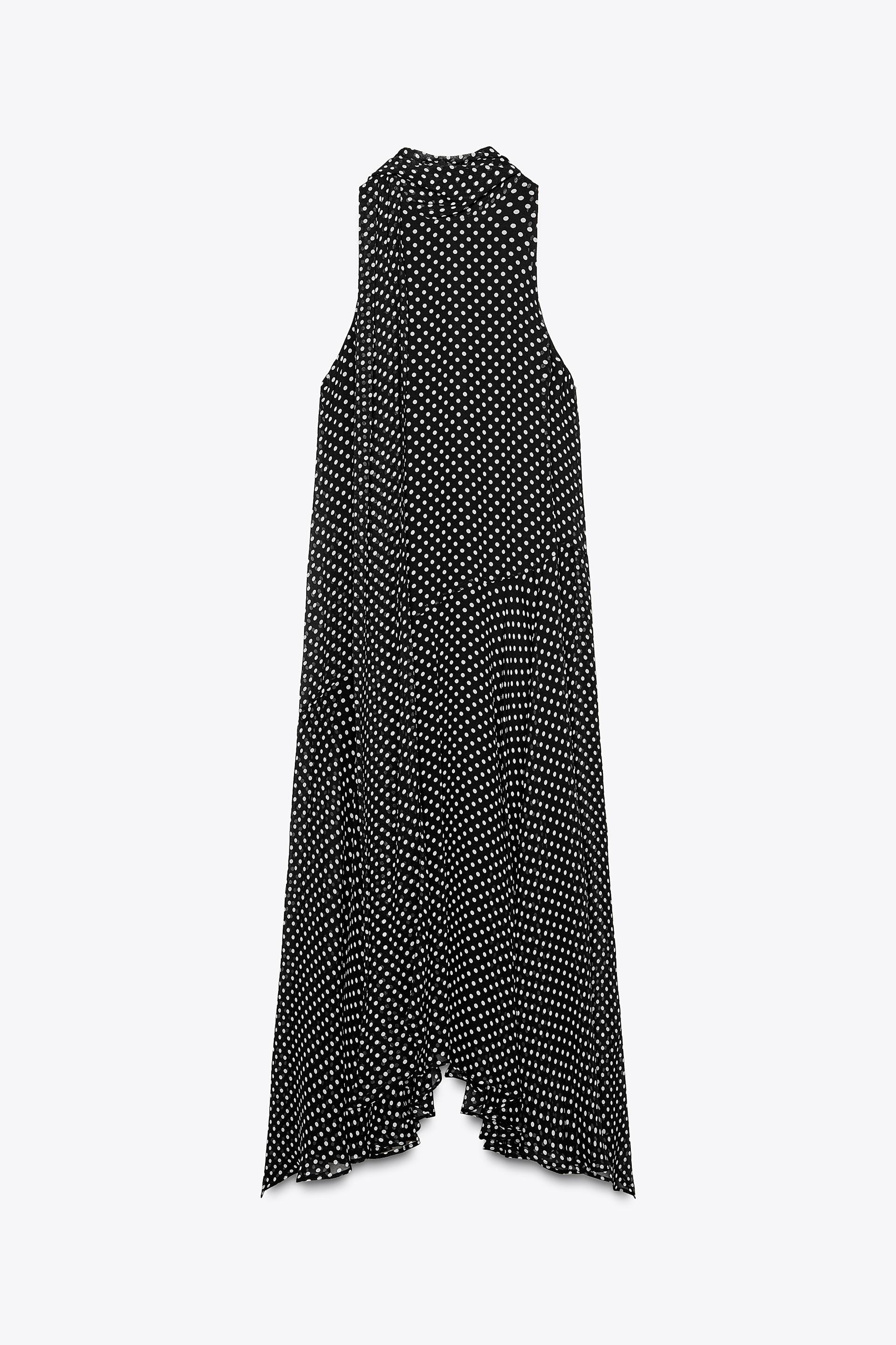ZW COLLECTION HALTER POLKA DOT DRESS by ZARA