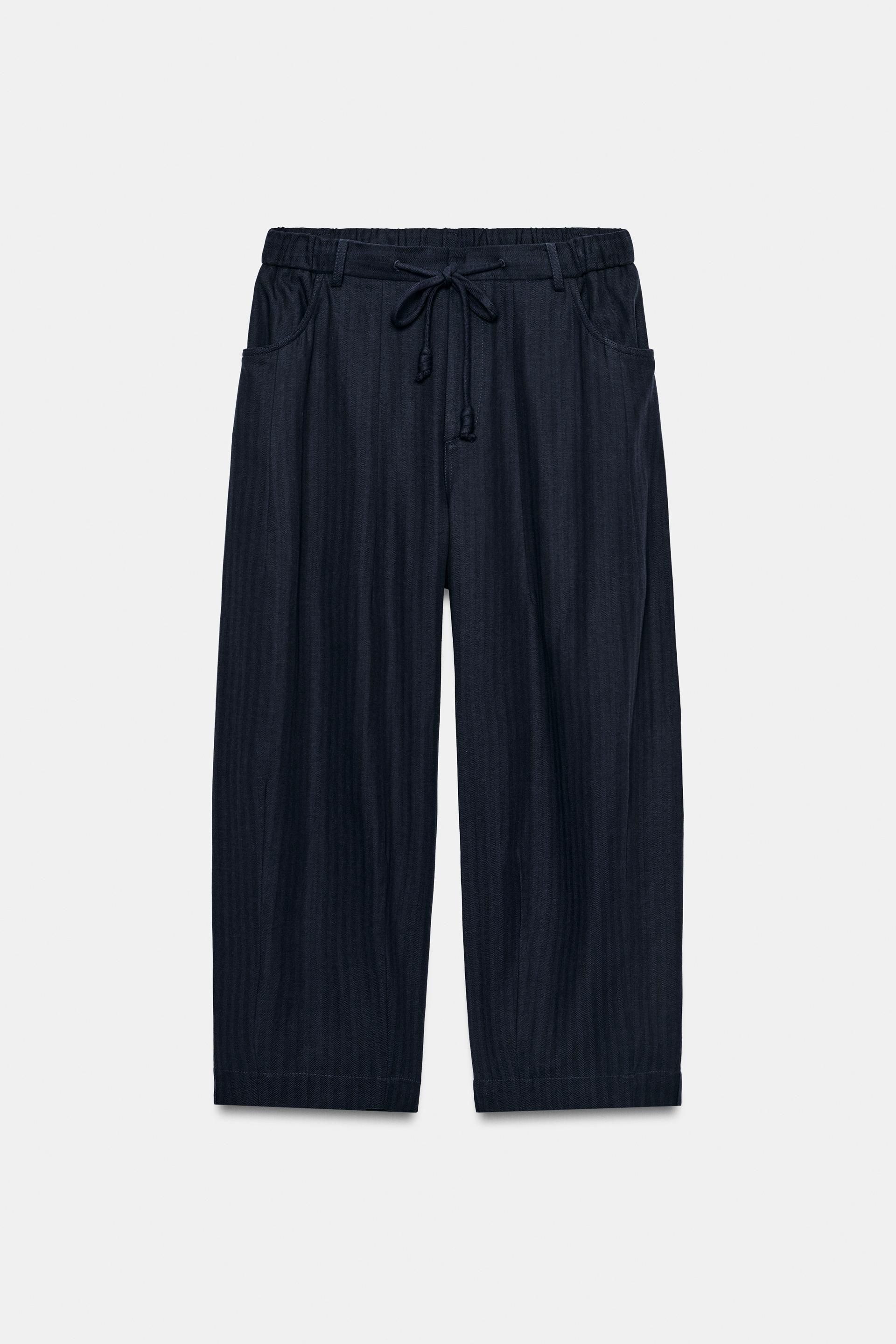 ZW COLLECTION HERRINGBONE TEXTURED PANTS by ZARA