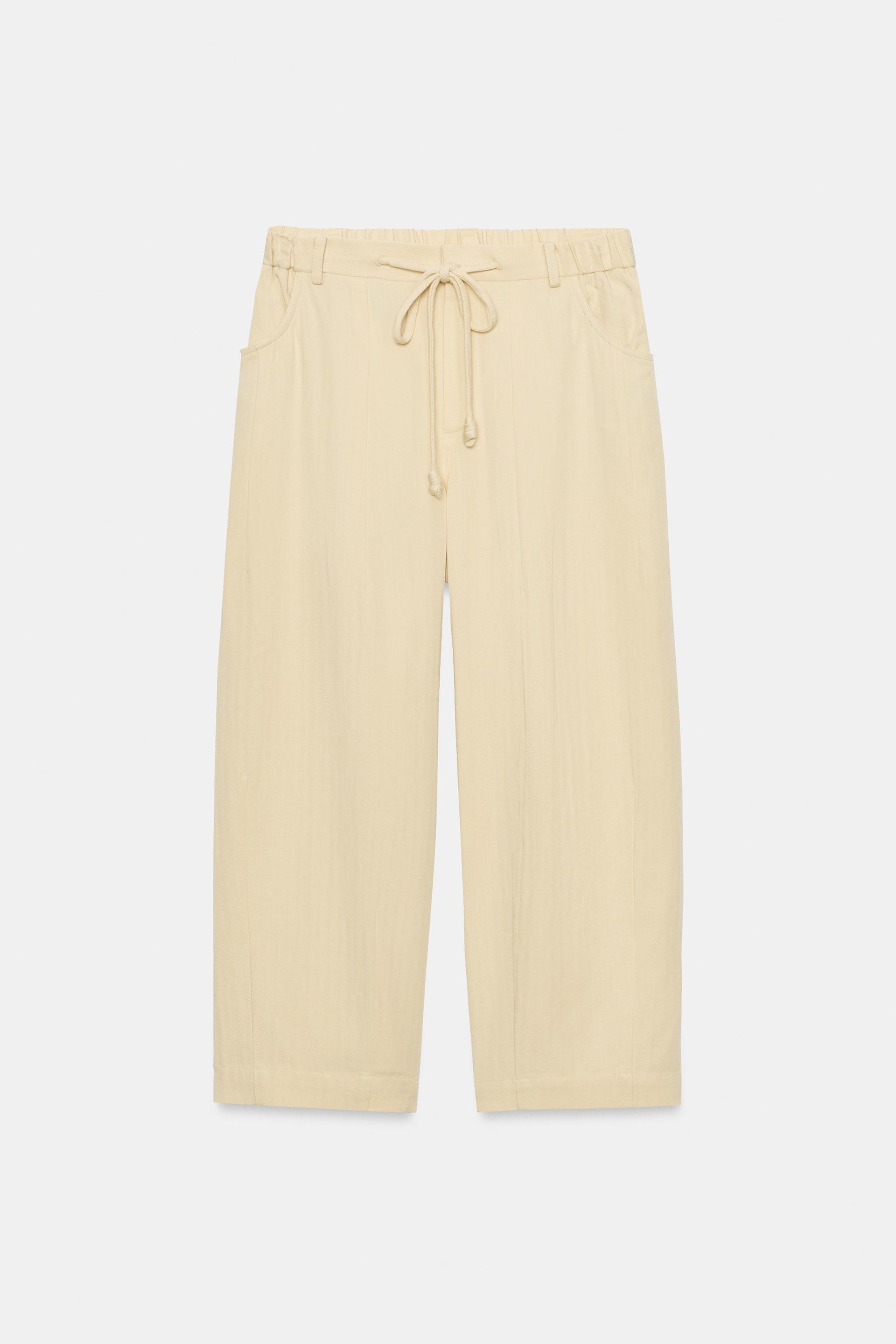 ZW COLLECTION HERRINGBONE TEXTURED PANTS by ZARA