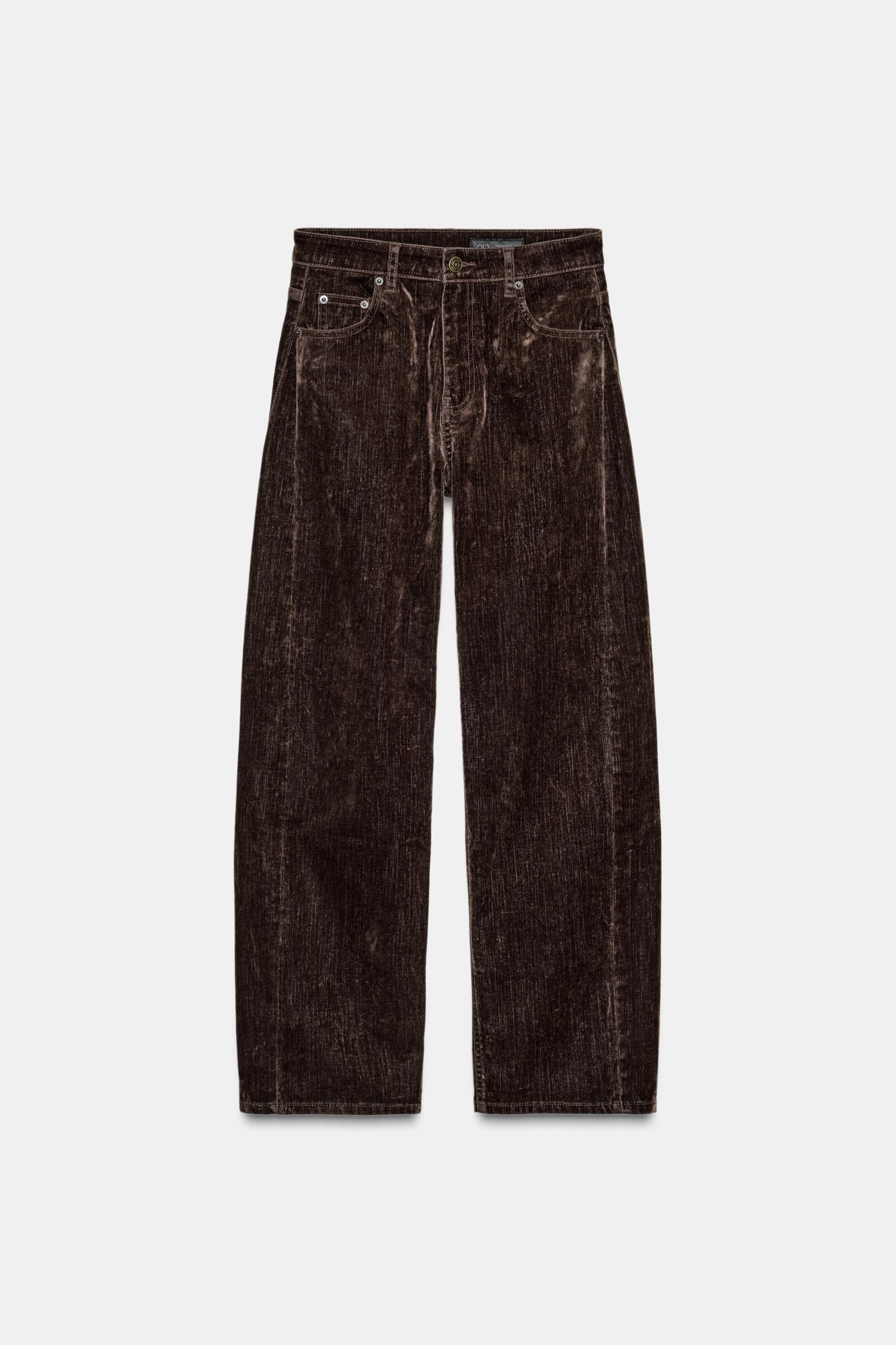 ZW COLLECTION HIGH-WAISTED FLOCKED BALLOON JEANS by ZARA