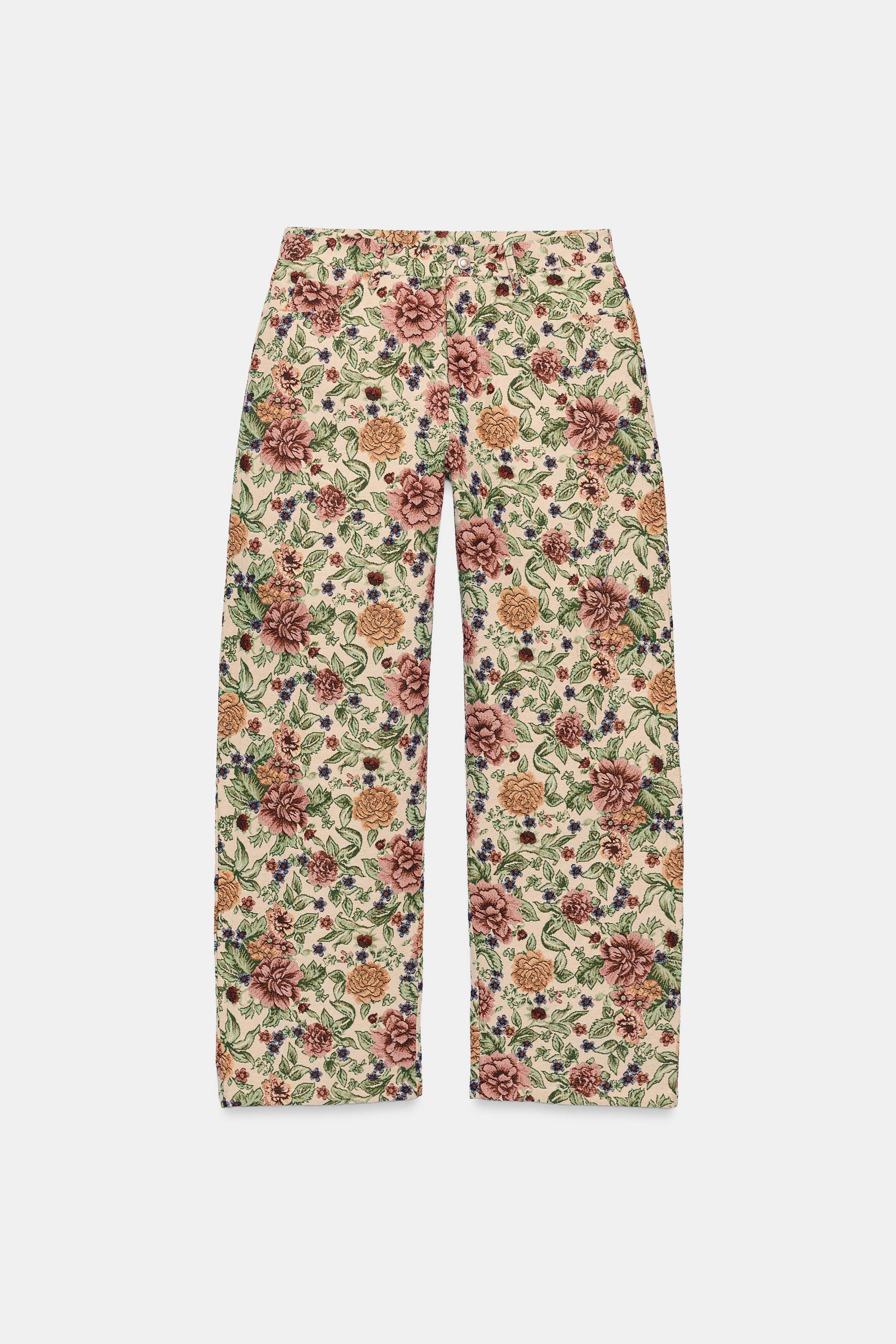 ZW COLLECTION JACQUARD FLORAL PANTS by ZARA
