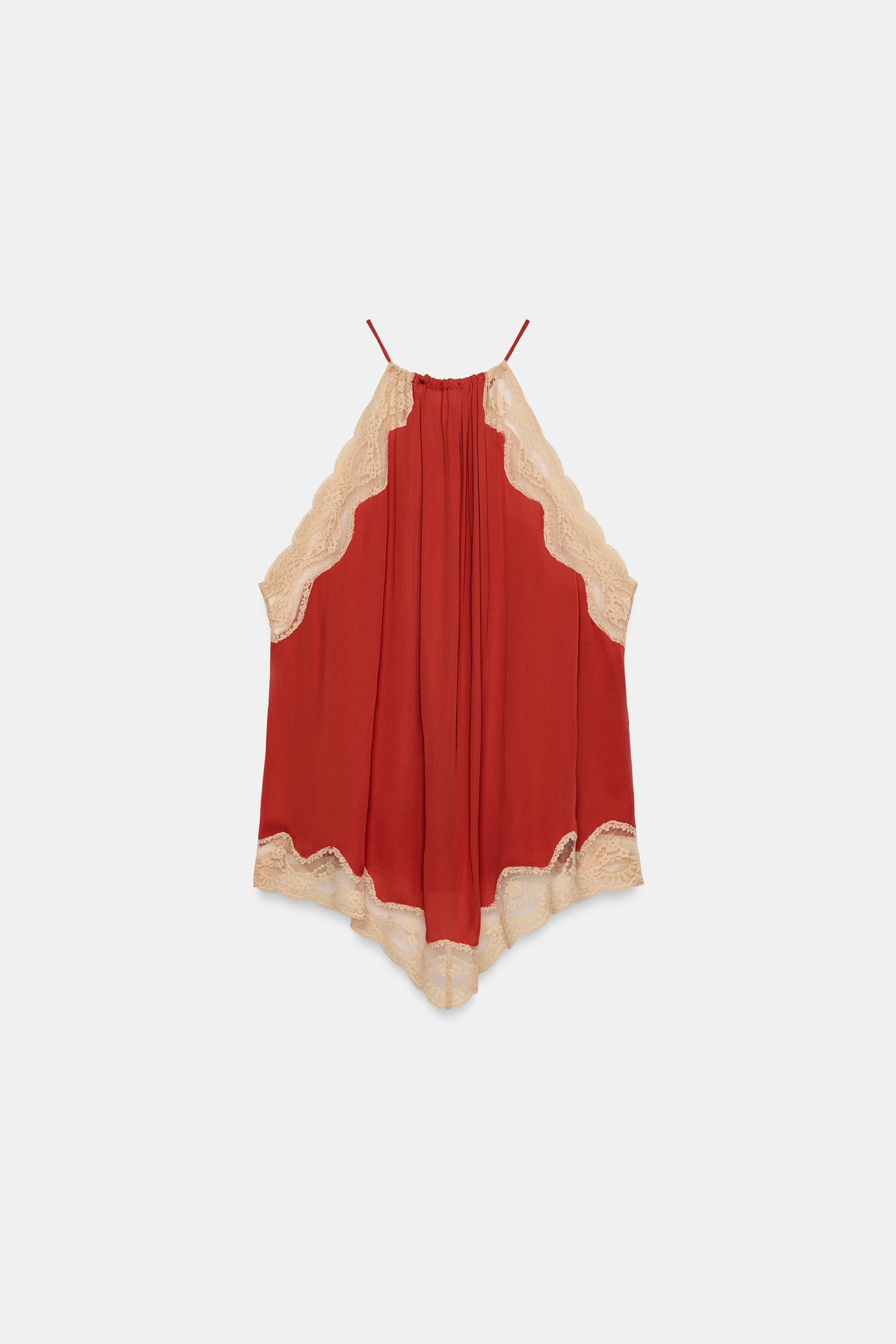 ZW COLLECTION LACE HALTER TOP by ZARA