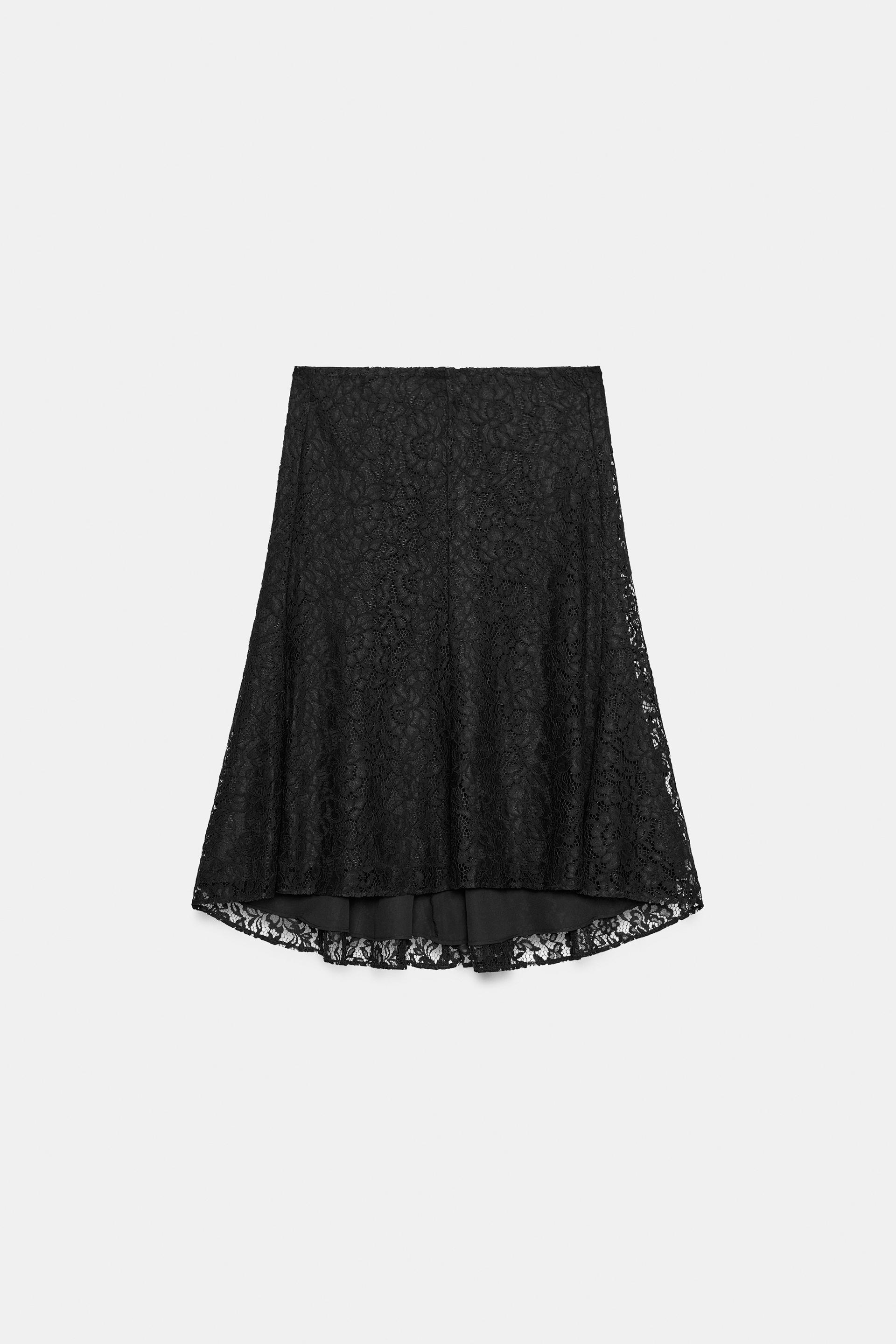 ZW COLLECTION LACE MIDI SKIRT by ZARA