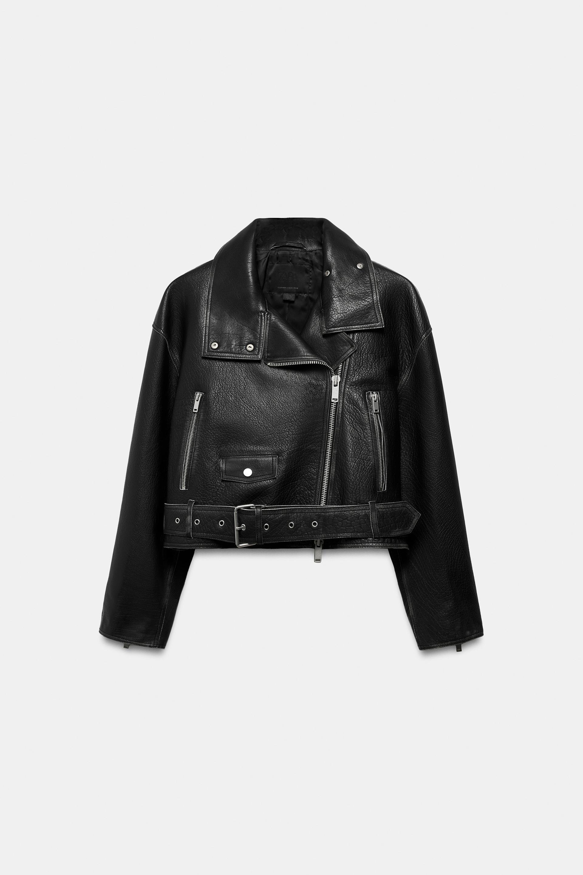 ZW COLLECTION LIMITED EDITION LEATHER BIKER JACKET by ZARA