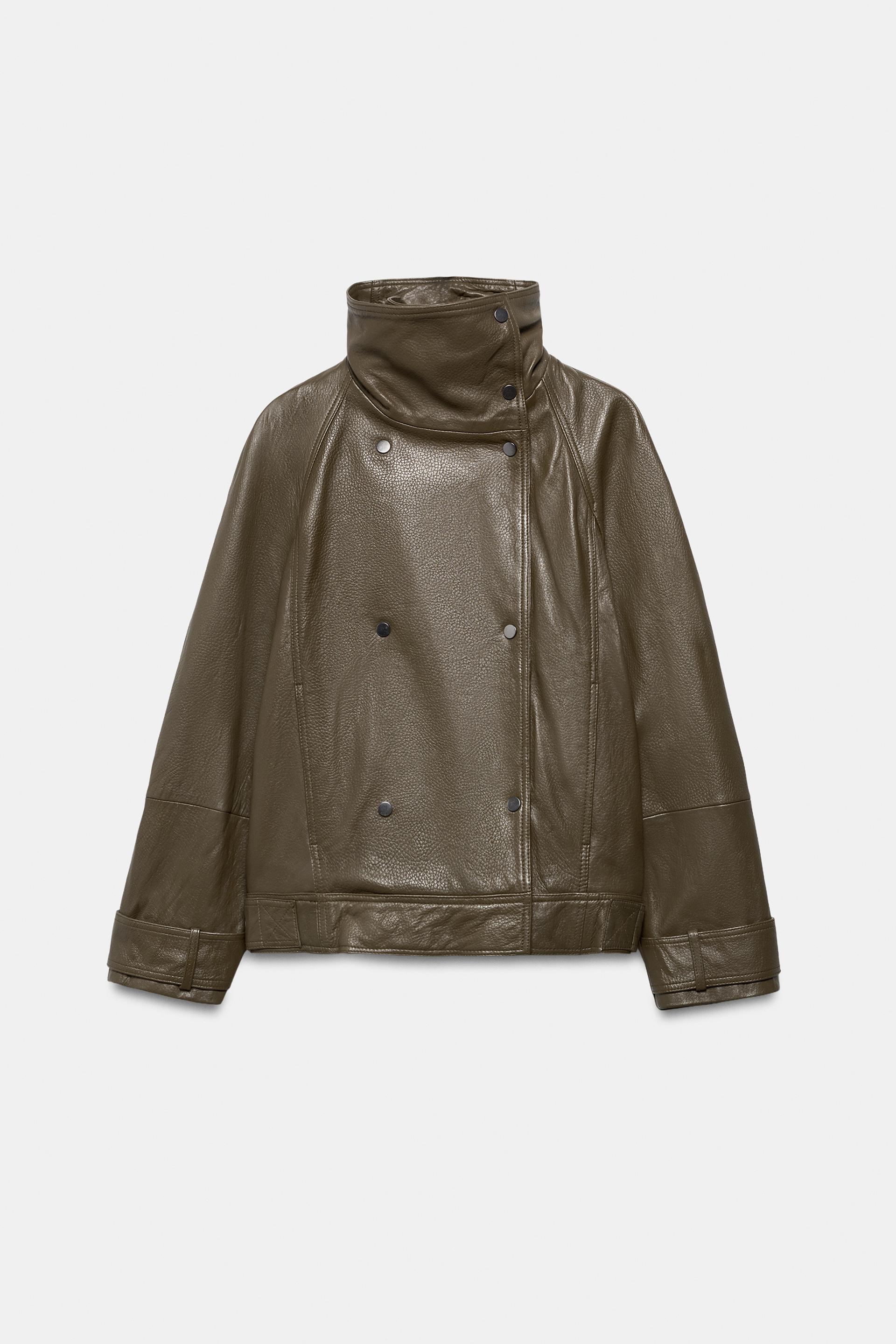 ZW COLLECTION LIMITED EDITION OVERSIZED LEATHER JACKET by ZARA