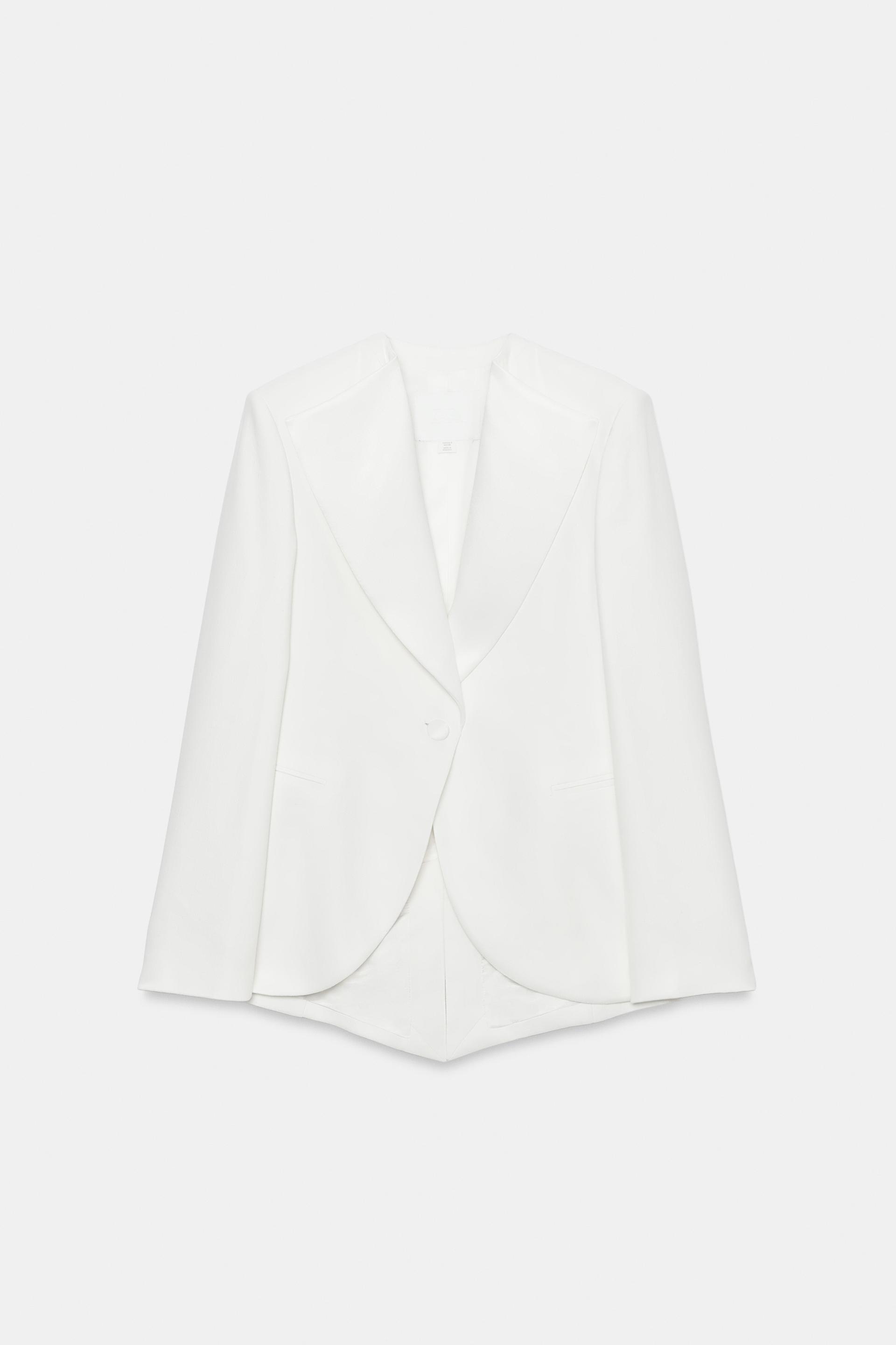 ZW COLLECTION LINEN BLEND TUXEDO BLAZER by ZARA