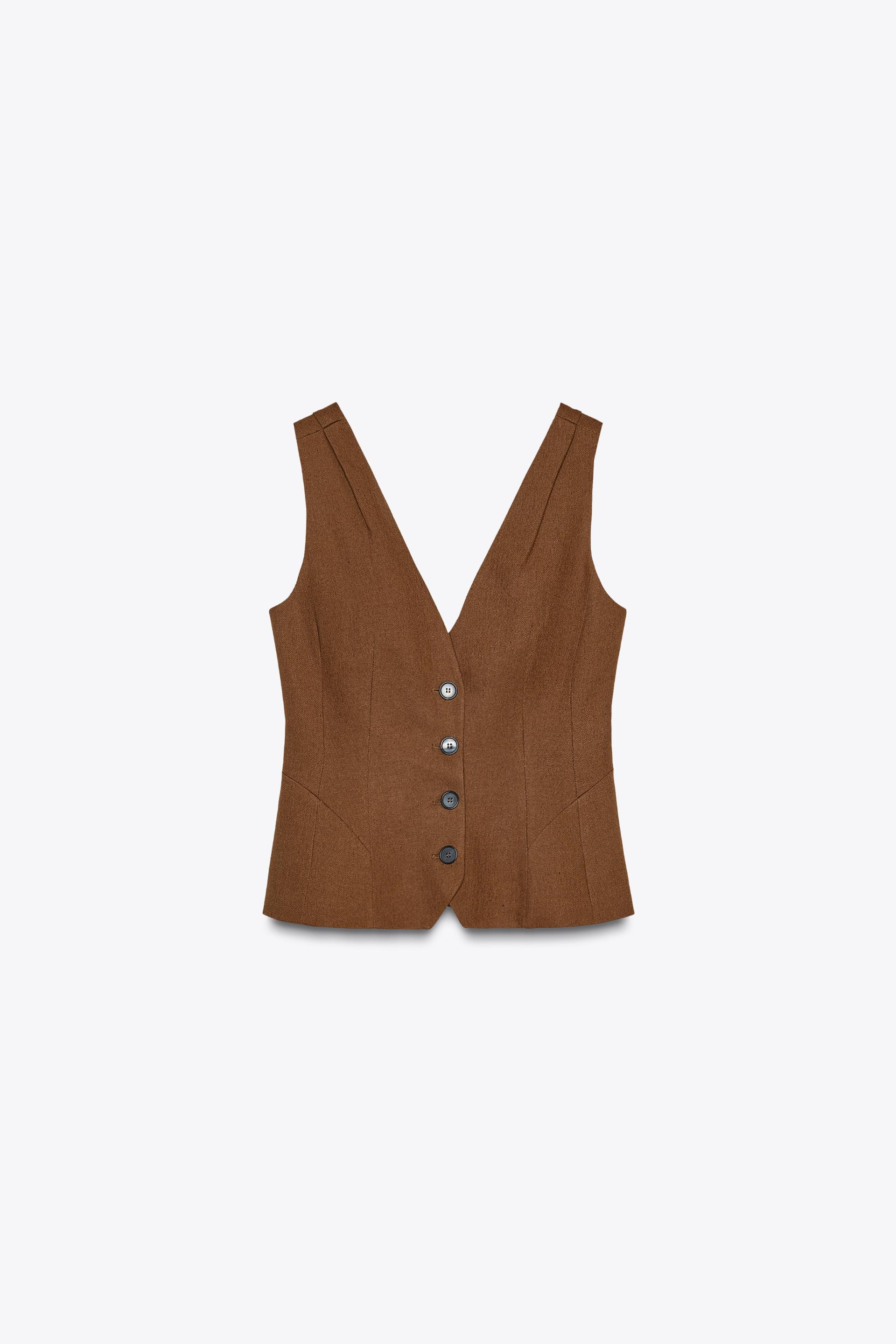 ZW COLLECTION LINEN BLEND VOLUME VEST by ZARA