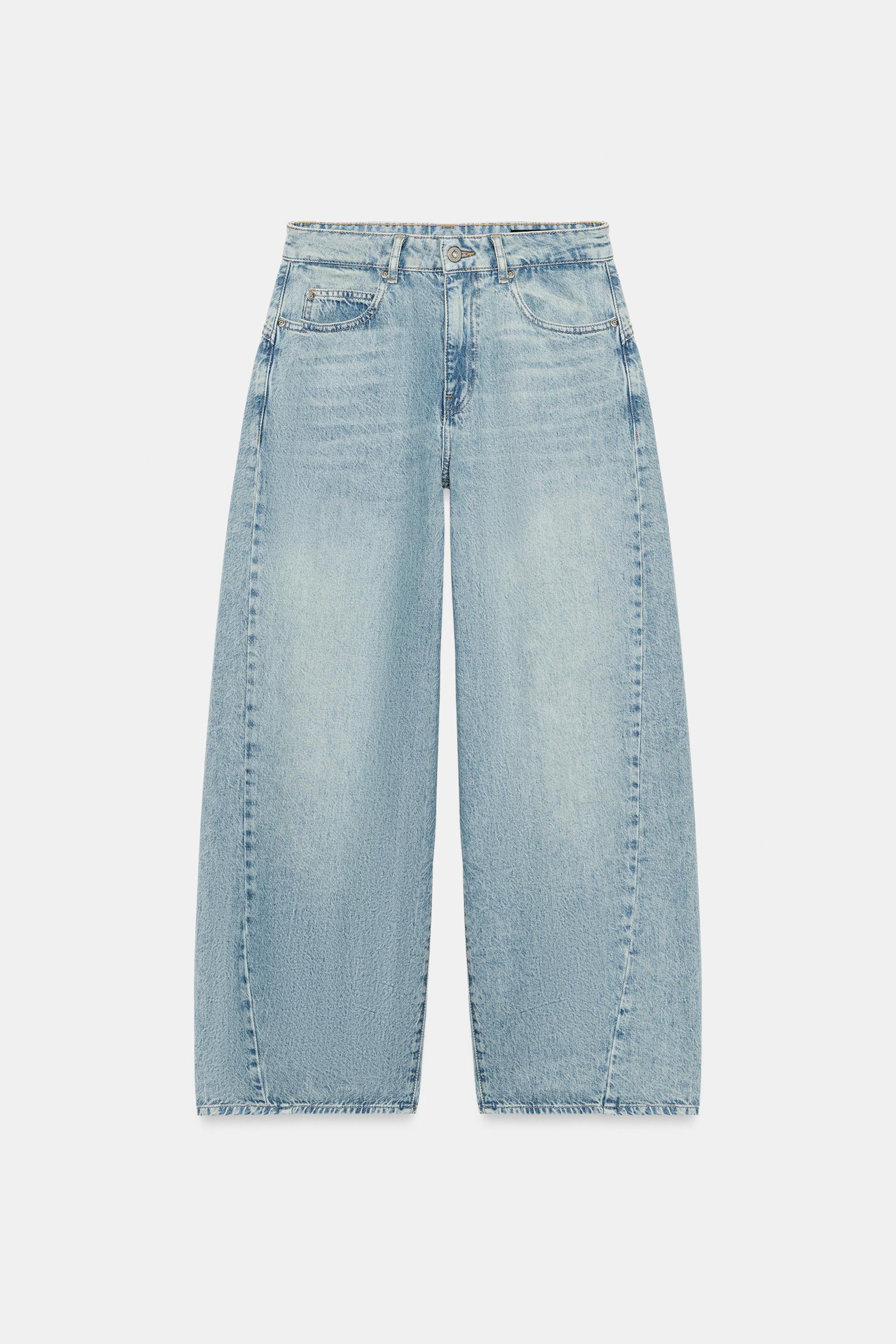 ZW COLLECTION LOOSE BARREL MID-RISE JEANS by ZARA