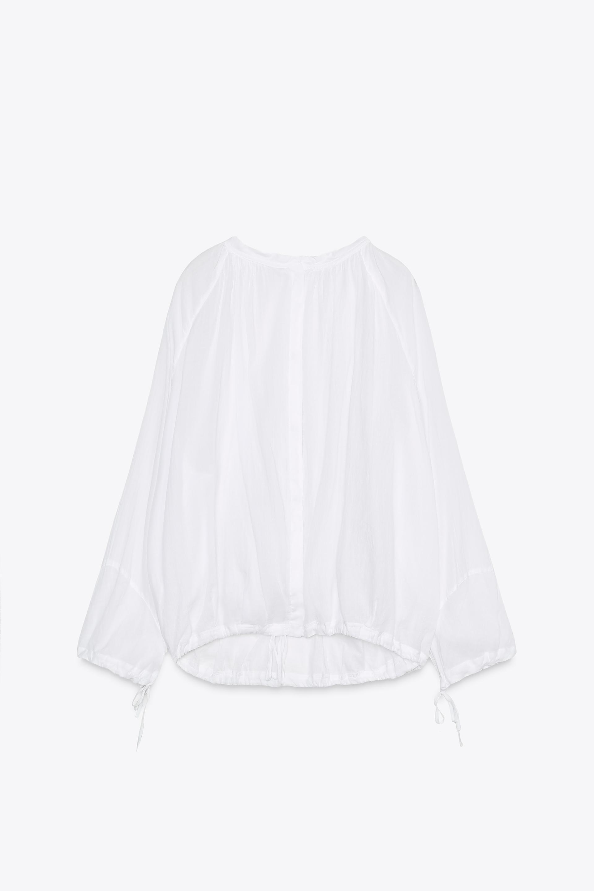 ZW COLLECTION MANDARIN COLLAR TIE SHIRT by ZARA