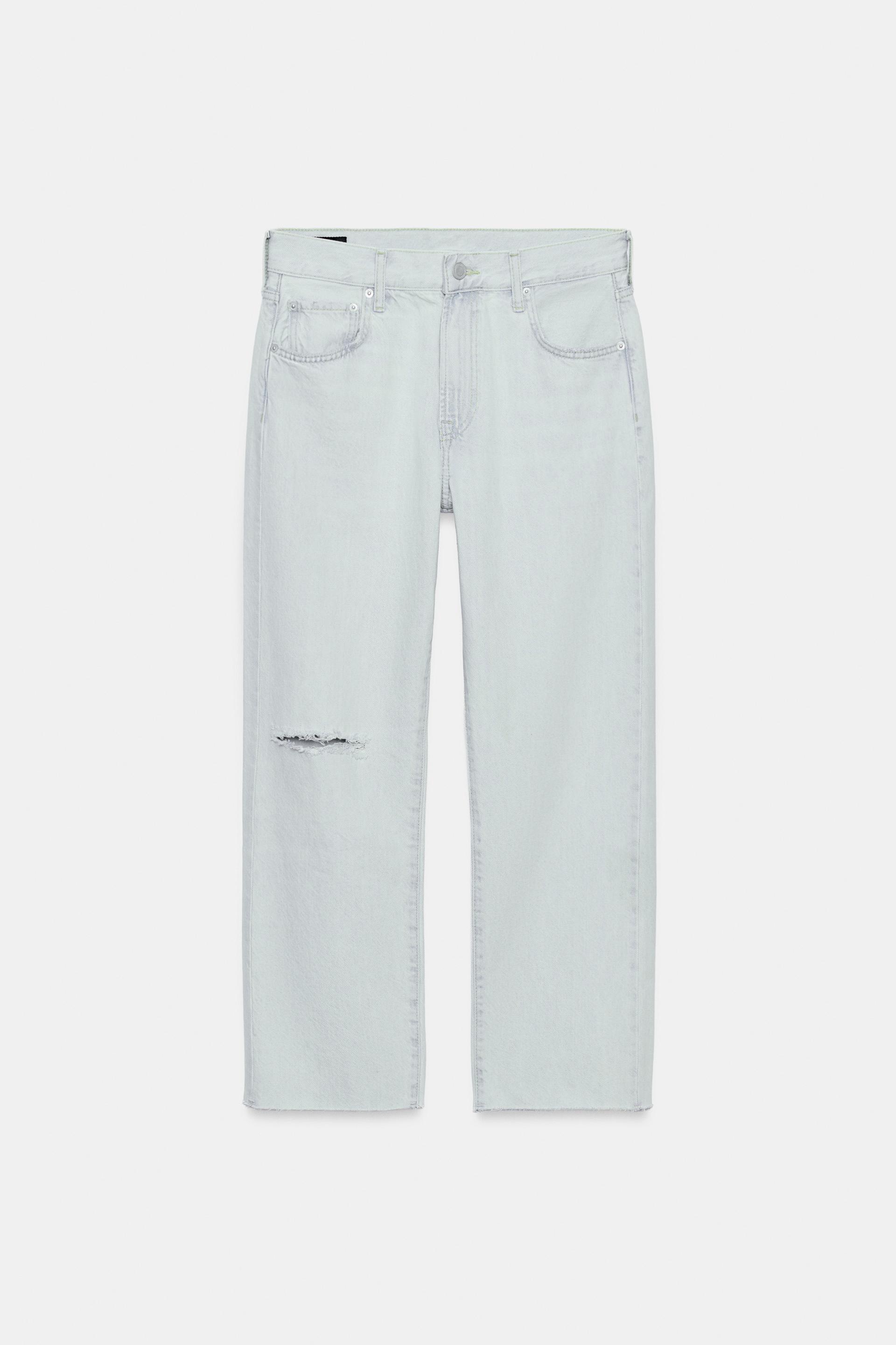 ZW COLLECTION MID-RISE RIPPED STRAIGHT LEG JEANS by ZARA
