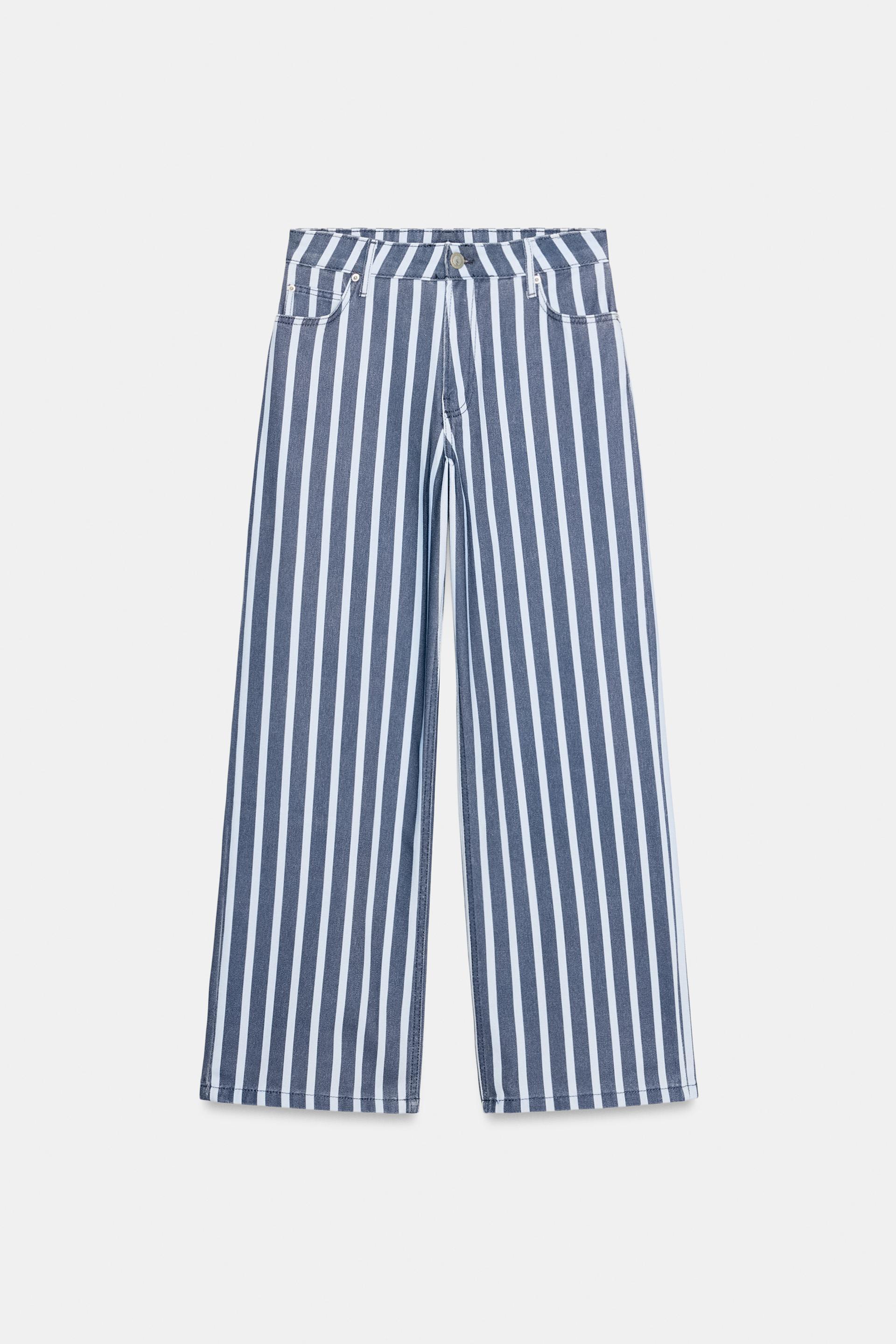 ZW COLLECTION MID-RISE STRIPED LOOSE FIT JEANS by ZARA