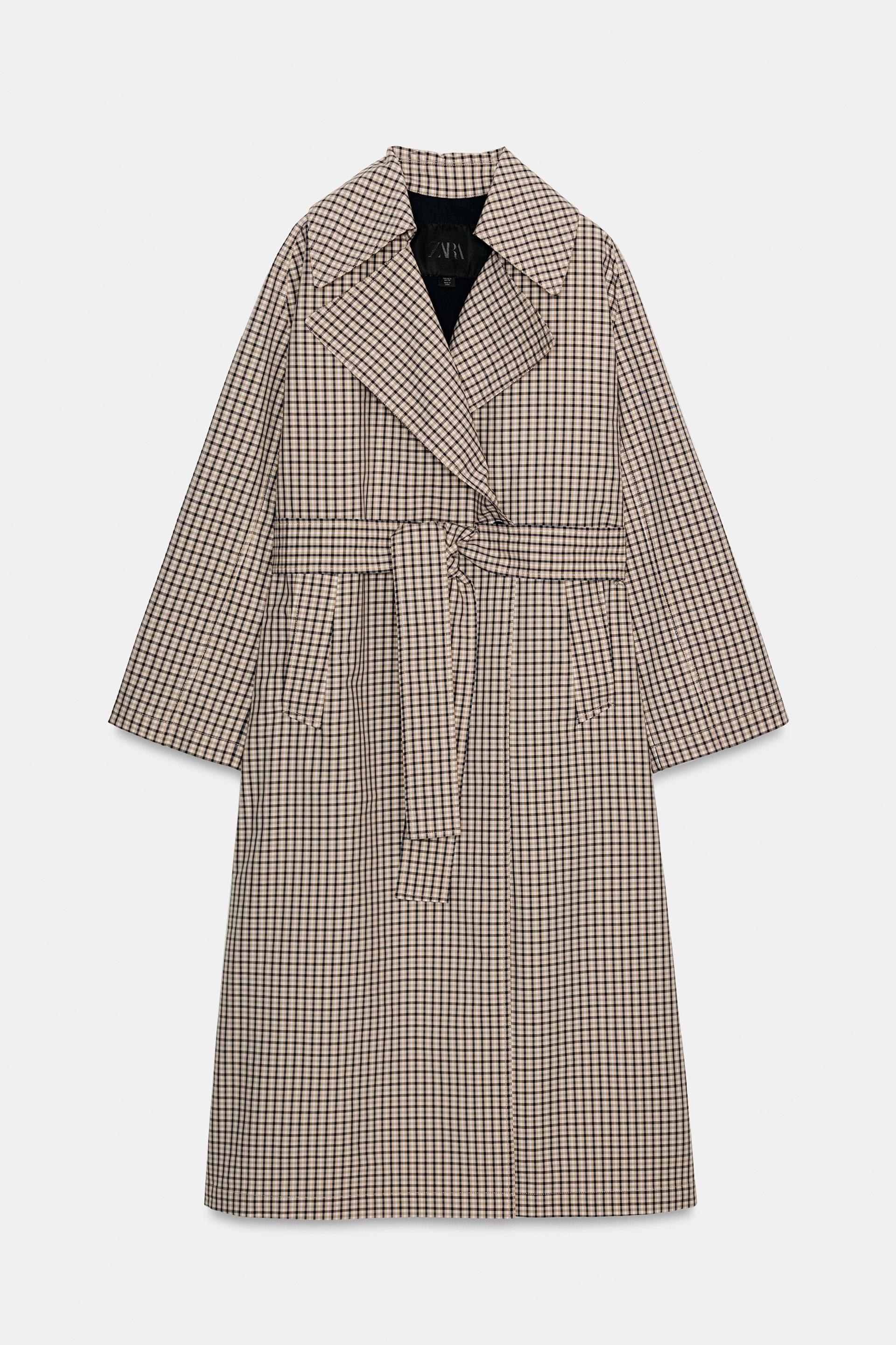 ZW COLLECTION OVERSIZED PLAID TRENCH COAT by ZARA