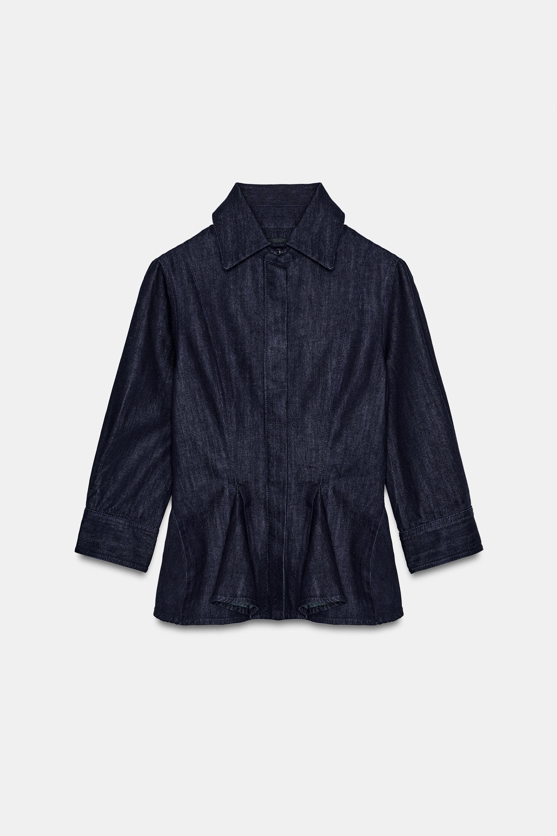 ZW COLLECTION PEPLUM DENIM SHIRT by ZARA