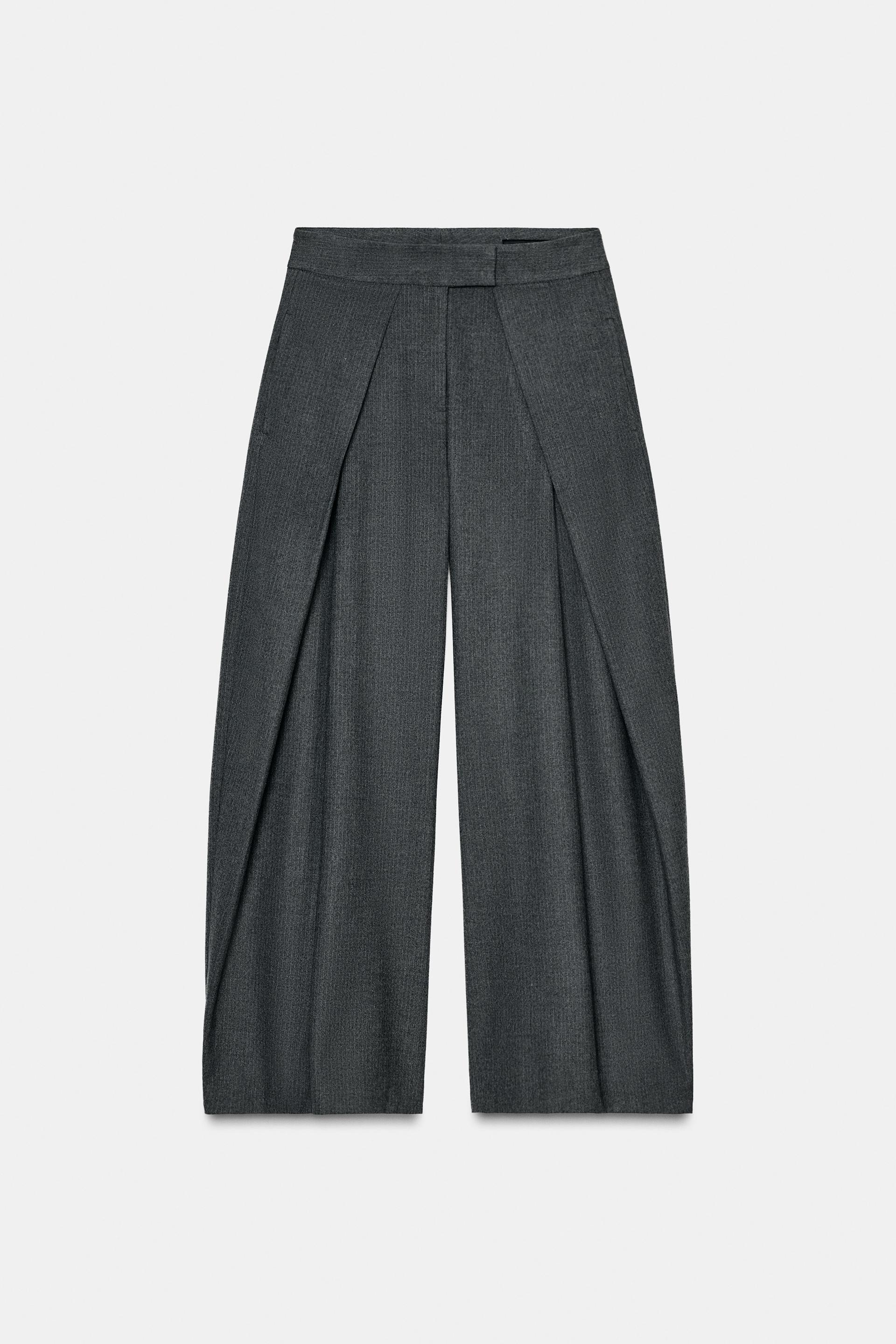 ZW COLLECTION PINSTRIPE WIDE LEG PLEATED PANTS by ZARA