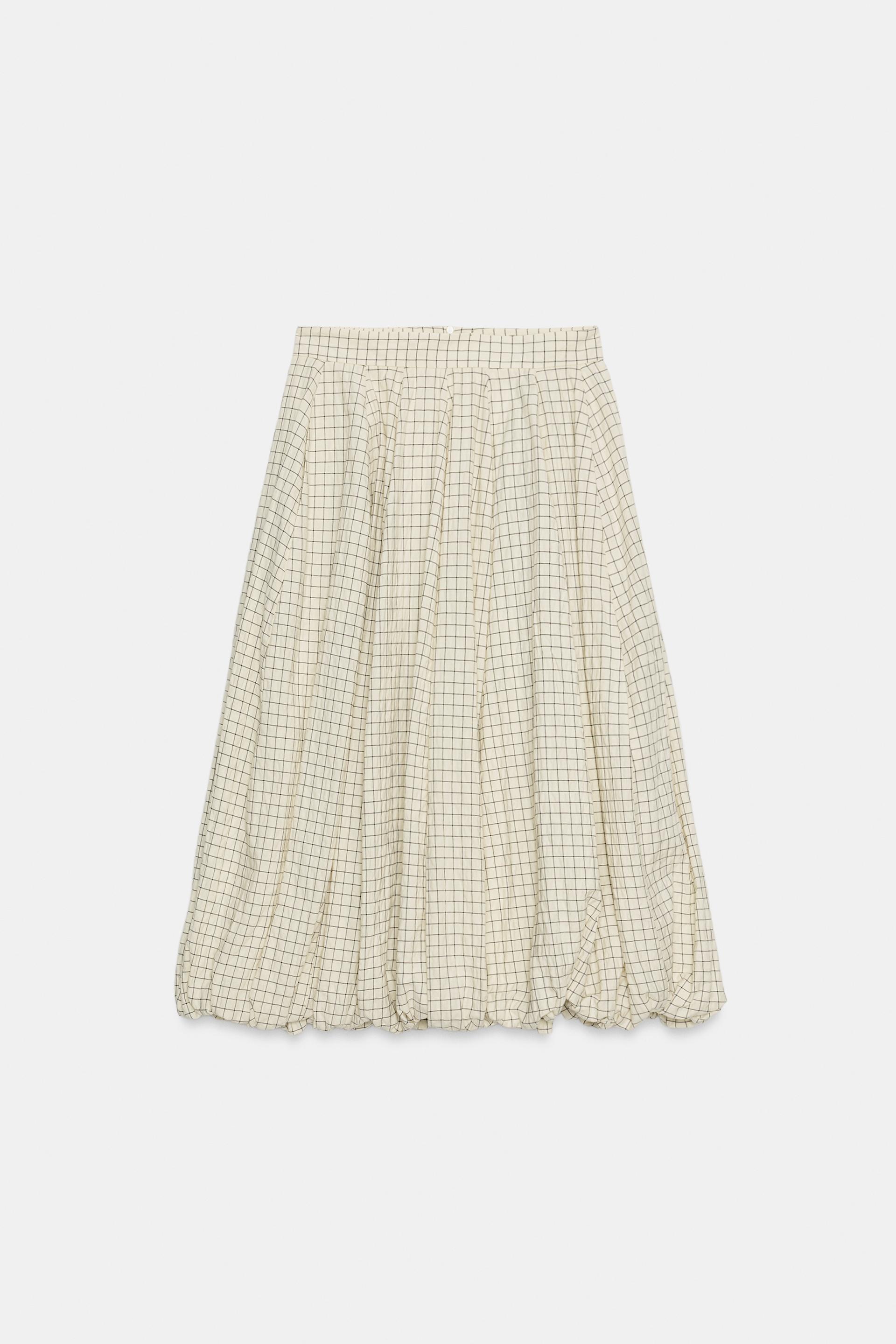ZW COLLECTION PLAID BALLOON SKIRT by ZARA