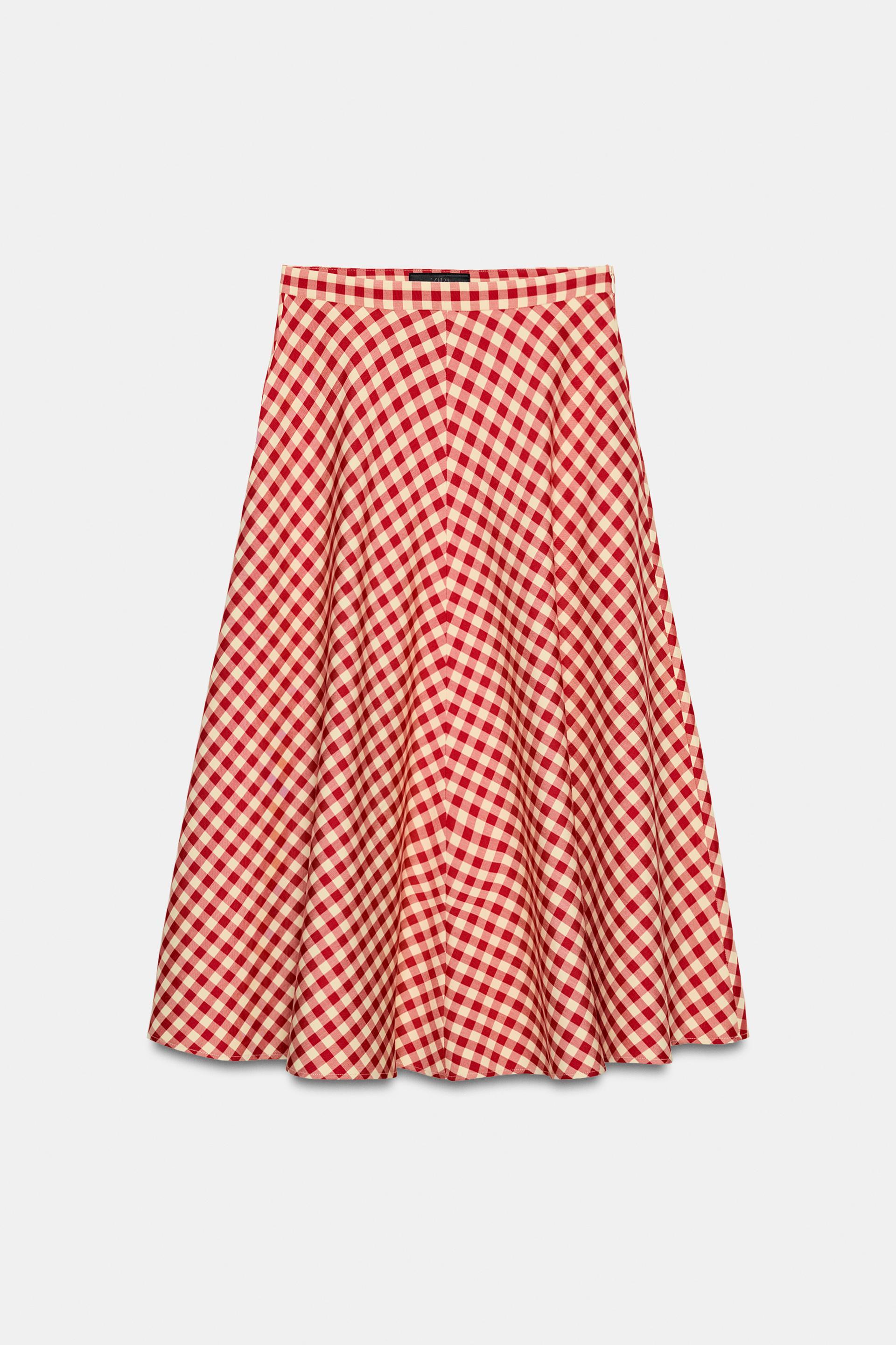ZW COLLECTION PLAID CAPE SKIRT by ZARA
