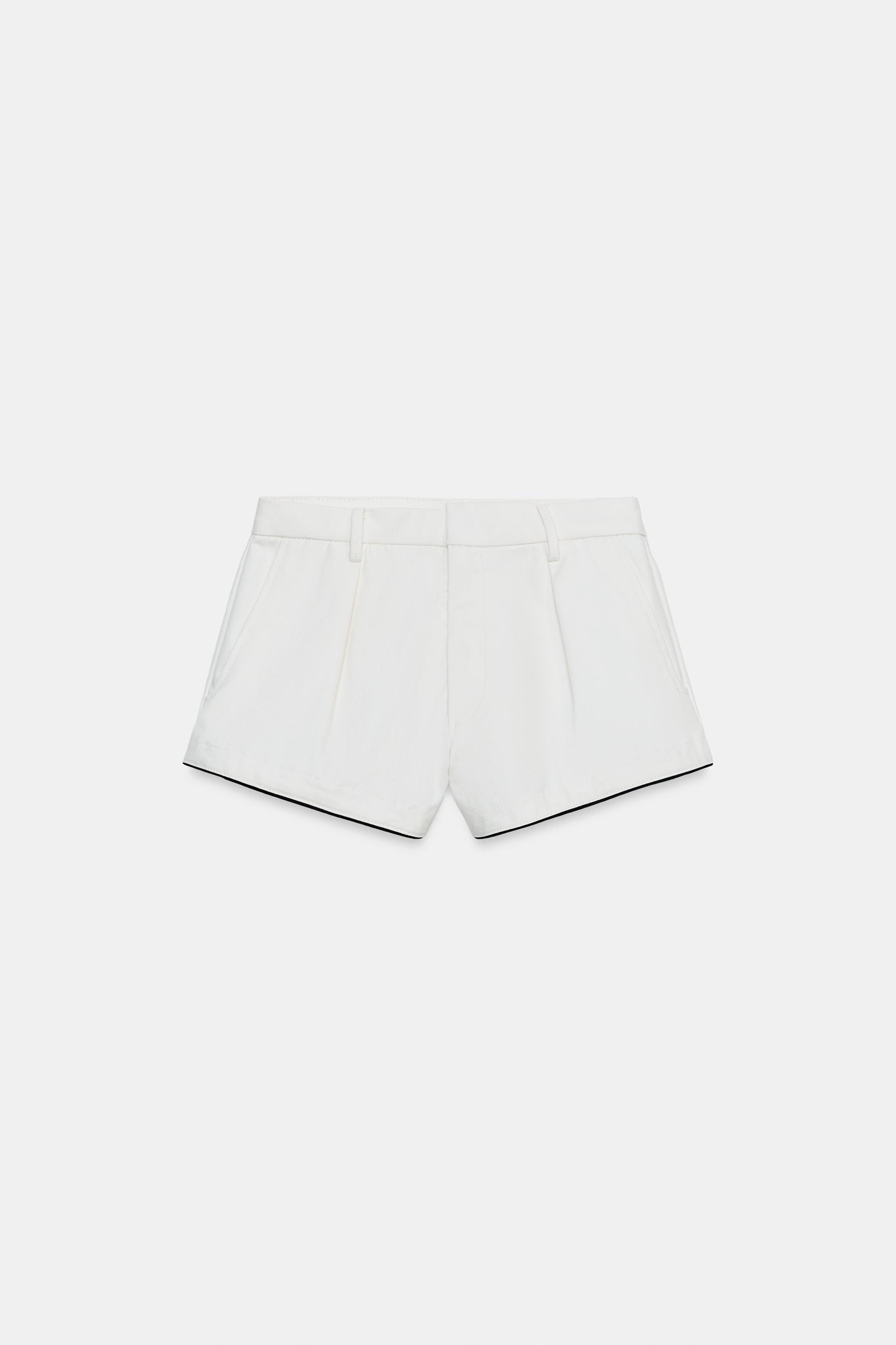 ZW COLLECTION PLEATED DENIM SHORTS by ZARA