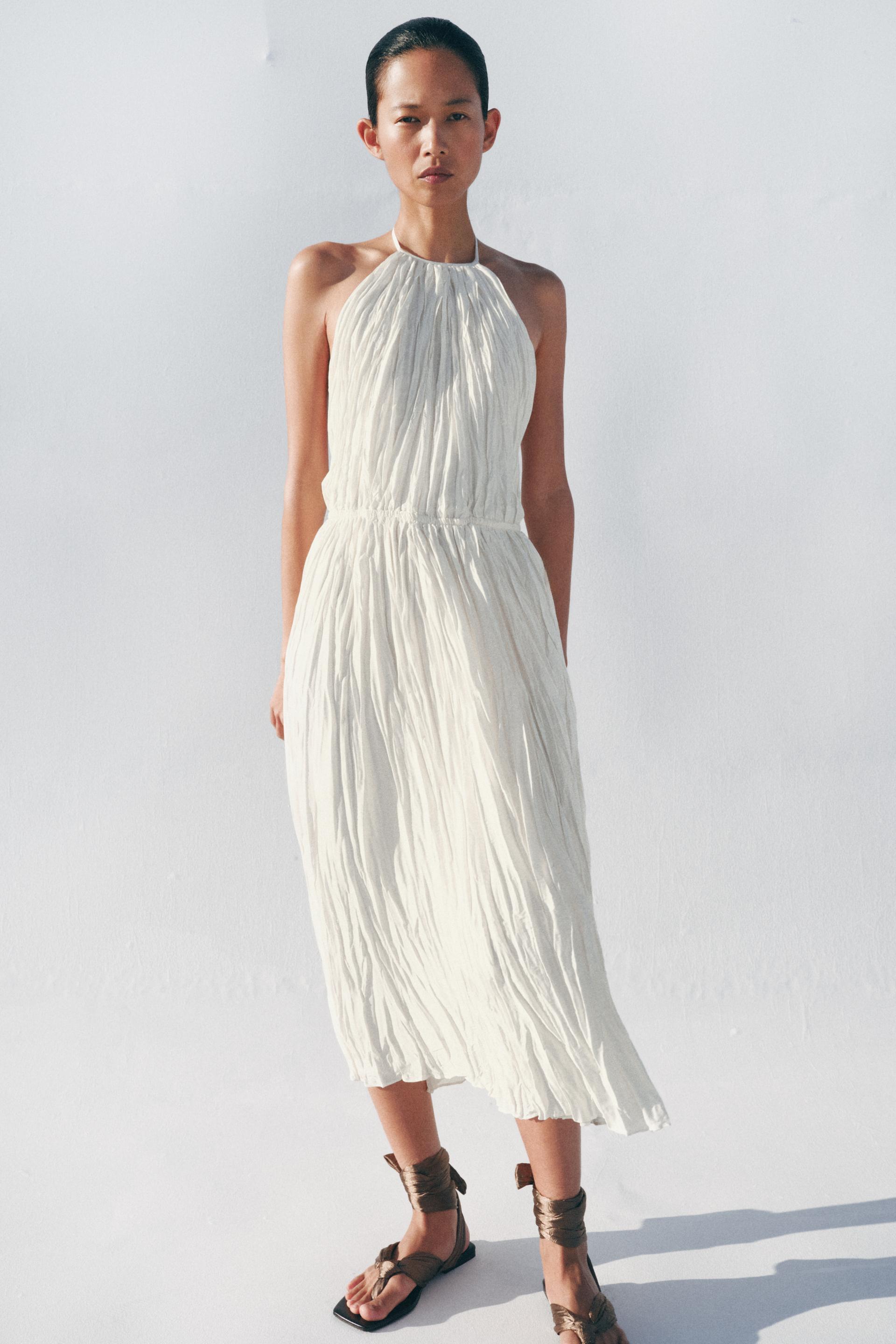 ZW COLLECTION PLEATED HALTER DRESS by ZARA