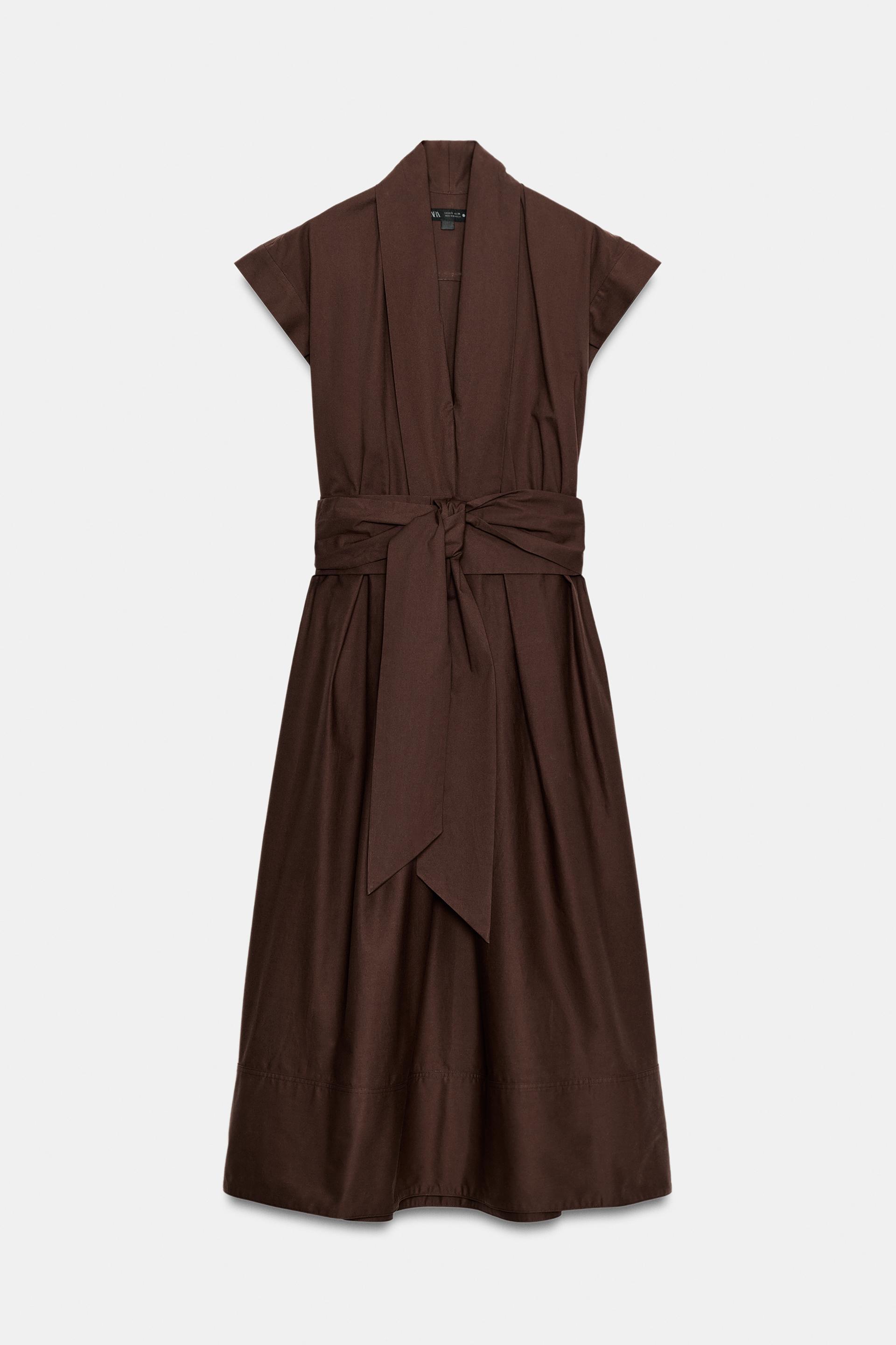 ZW COLLECTION PLEATED POPLIN DRESS by ZARA