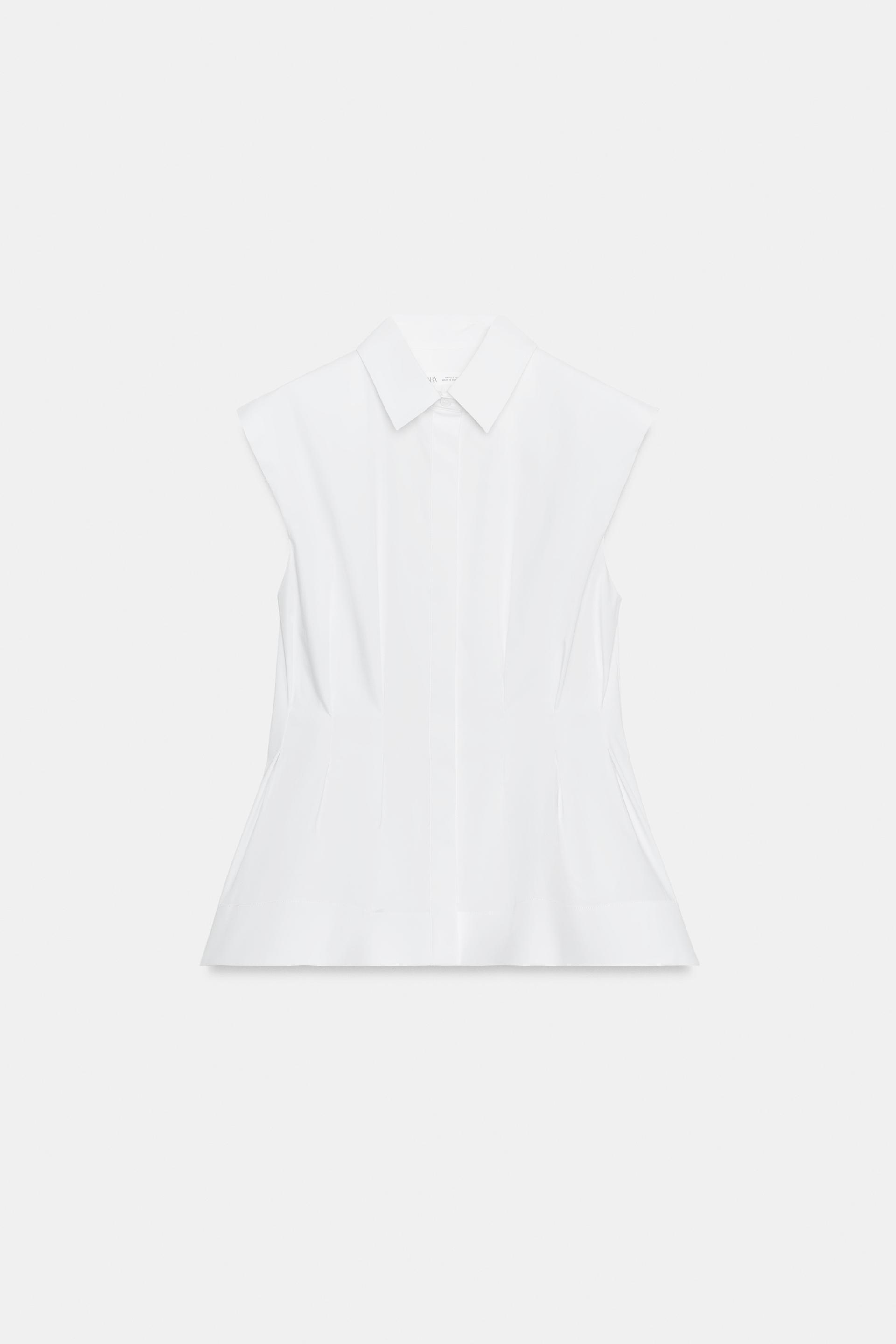 ZW COLLECTION PLEATED SLEEVELESS SHIRT by ZARA