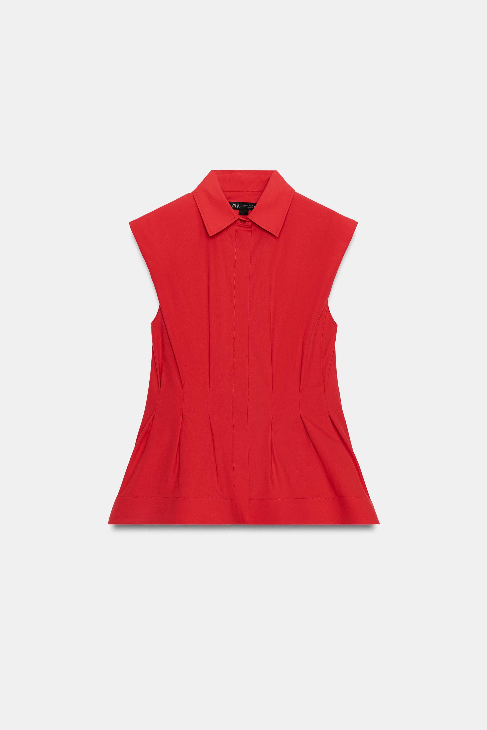 ZW COLLECTION PLEATED SLEEVELESS SHIRT by ZARA