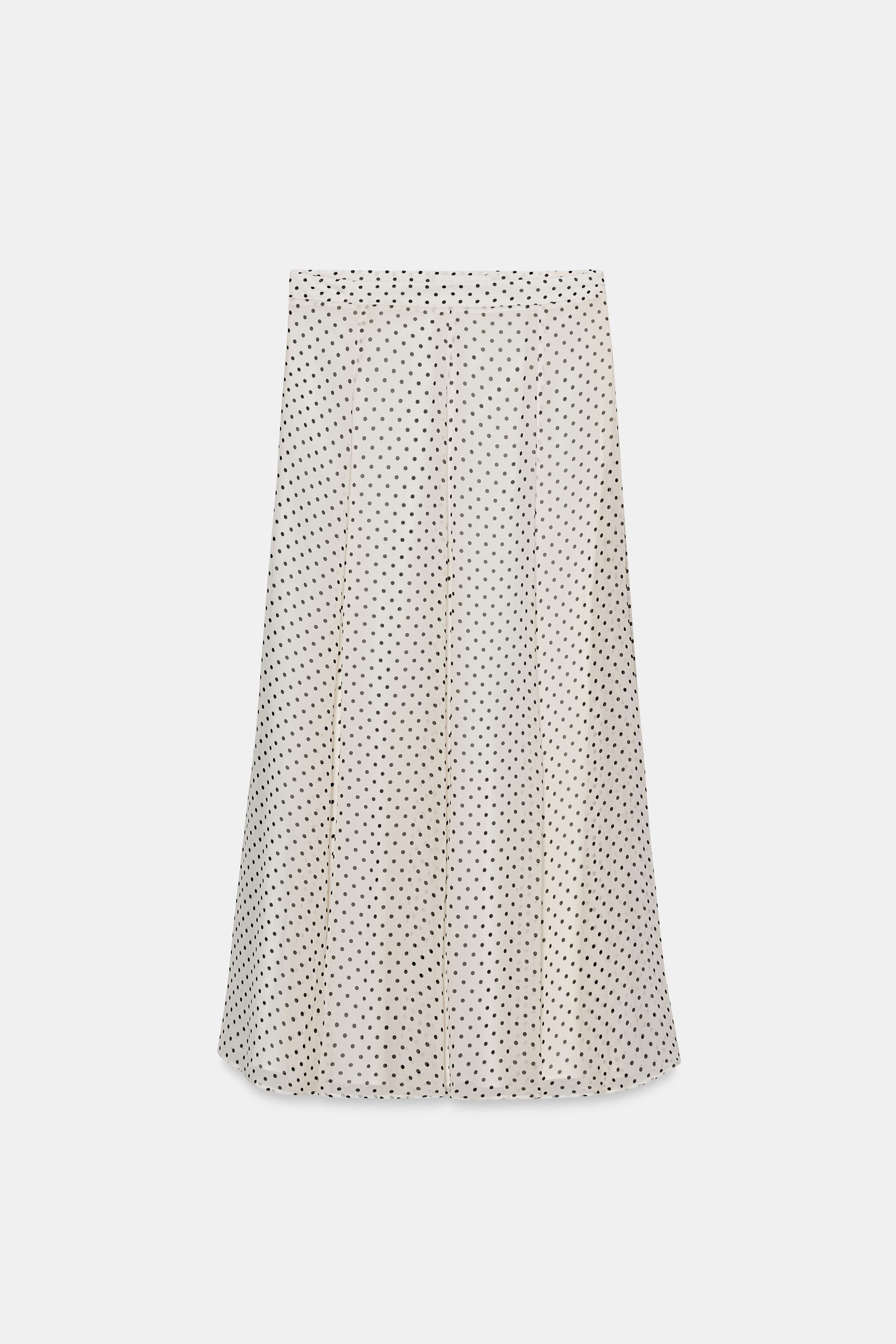 ZW COLLECTION POLKA DOT MIDI SKIRT by ZARA