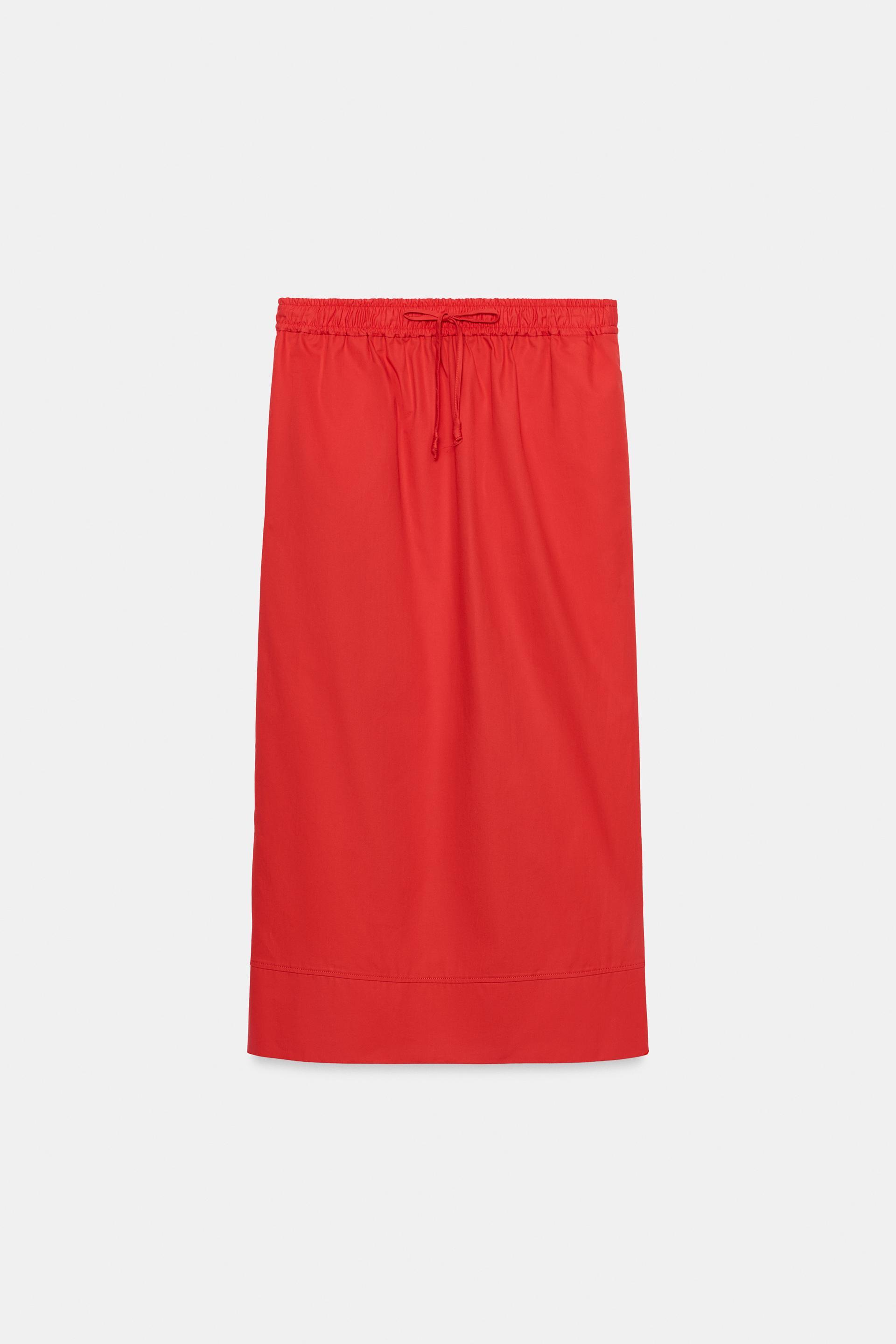 ZW COLLECTION POPLIN MIDI SKIRT by ZARA