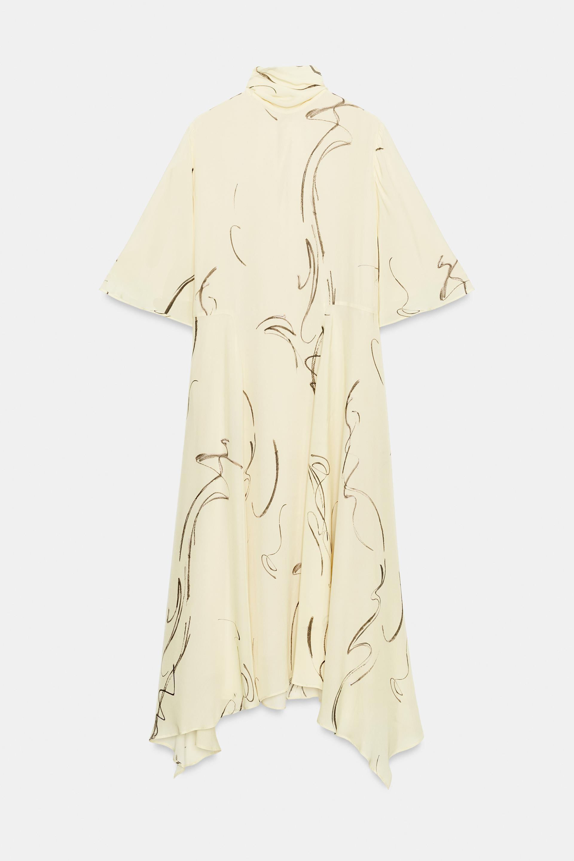 ZW COLLECTION PRINTED DRESS WITH TIES by ZARA