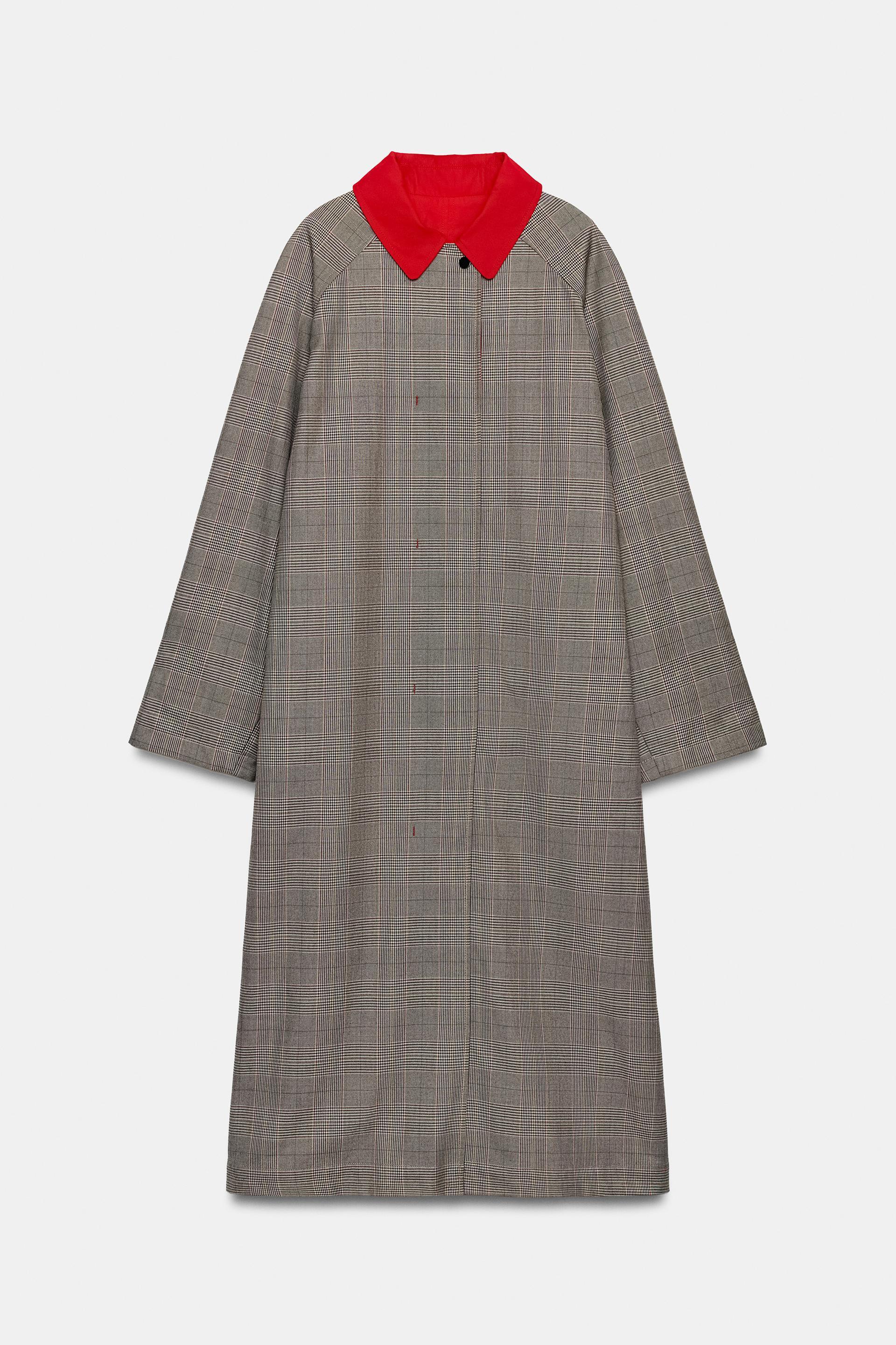 ZW COLLECTION REVERSIBLE LONG PLAID TRENCH COAT by ZARA