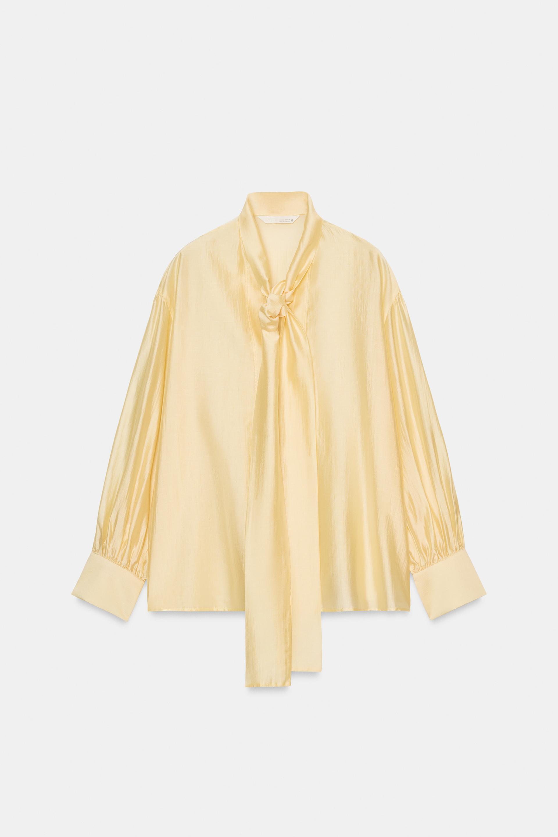 ZW COLLECTION SATIN EFFECT TIE SHIRT by ZARA