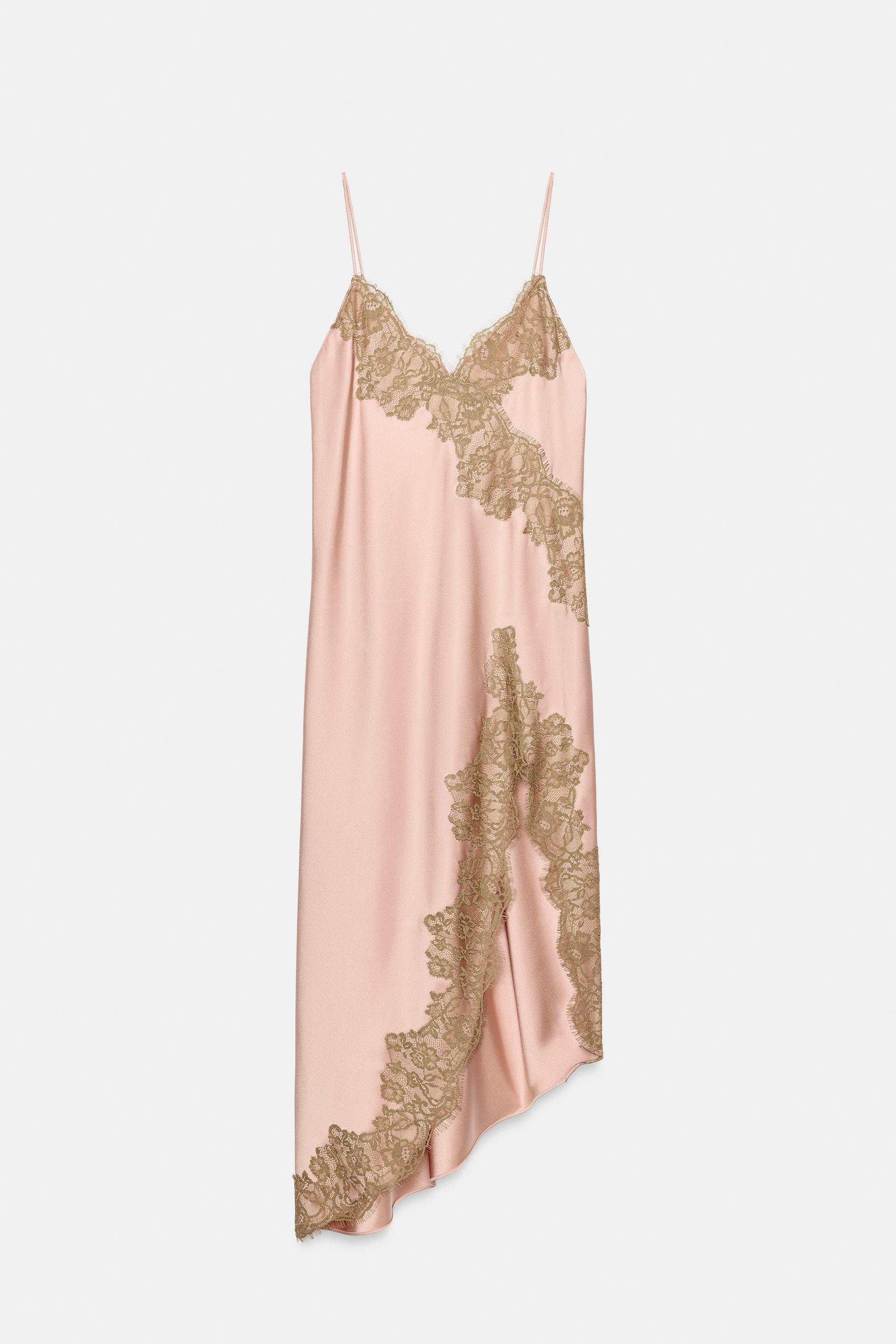 ZW COLLECTION SATIN LACE DRESS by ZARA
