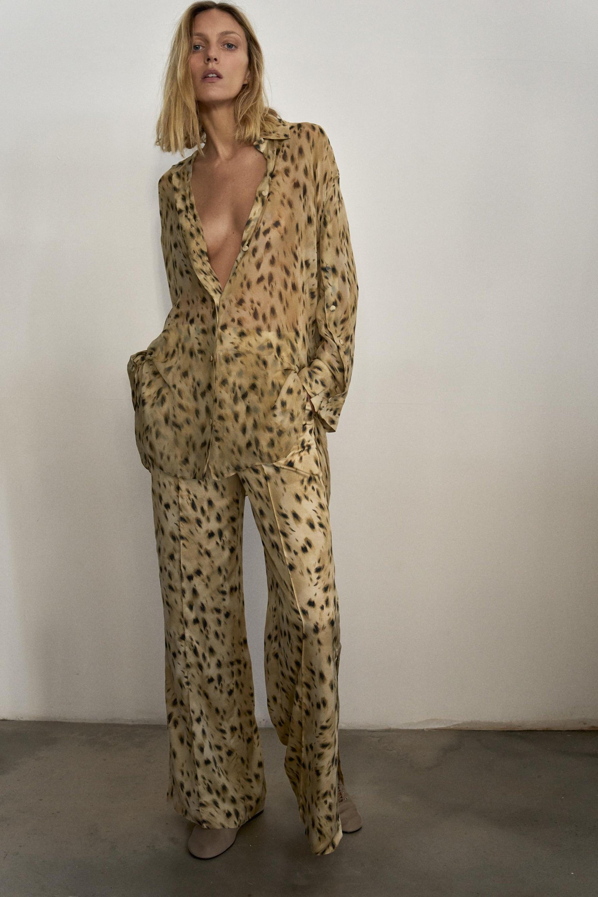 ZW COLLECTION SEMI-SHEER ANIMAL PRINT SHIRT by ZARA